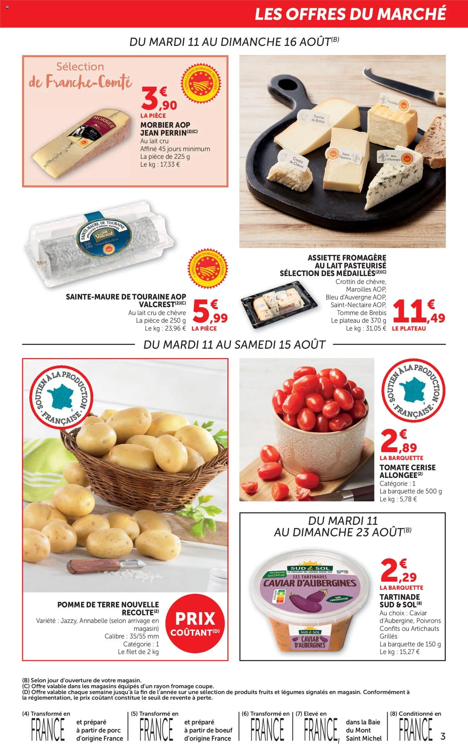 {H1} | Page: 3 | Produits: Pomme, Plateau, Lait, Porc