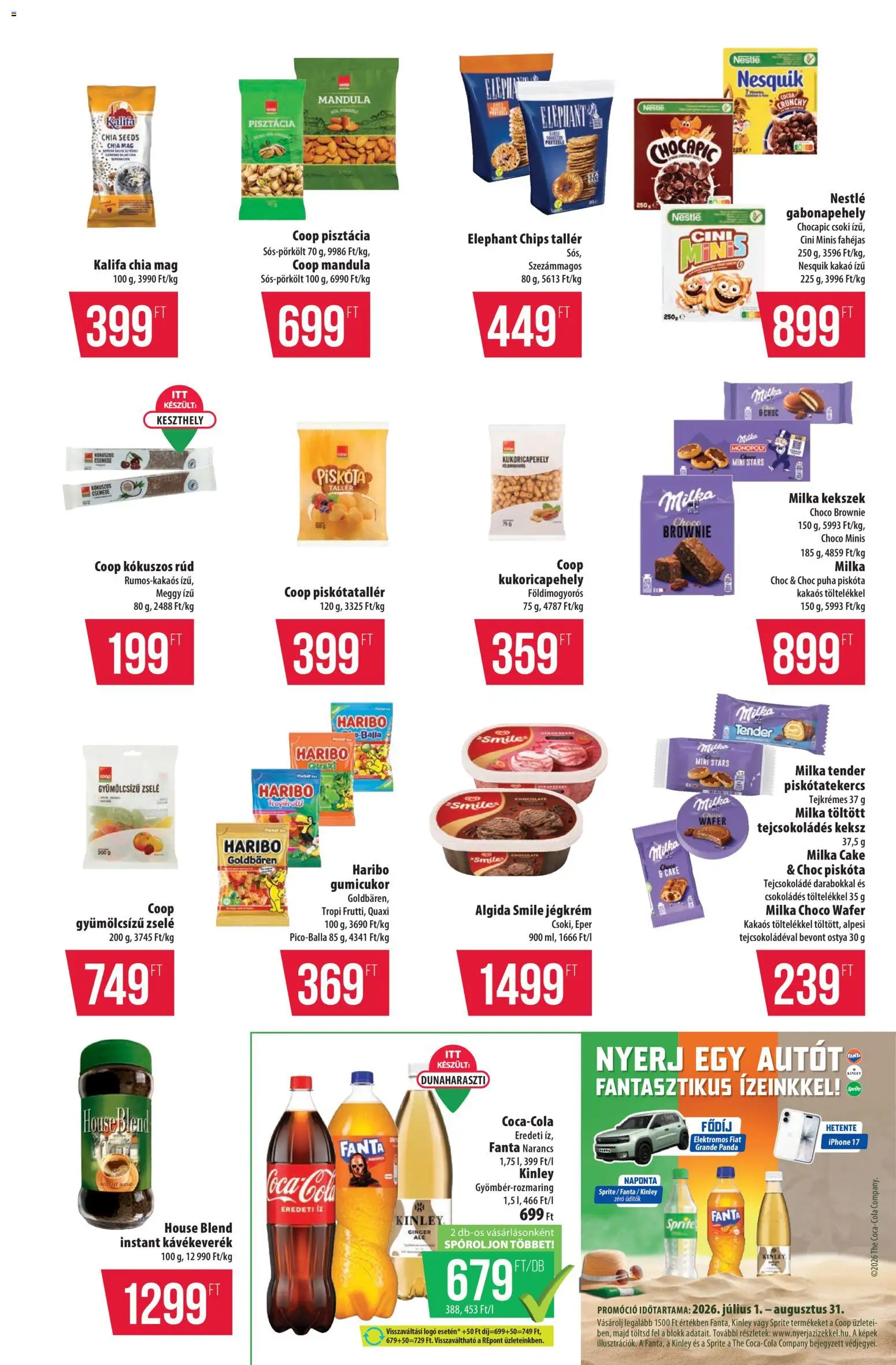COOP akciós ujság - amely érvényes a következő dátumtól: 02.07.2026 | Oldal: 9 | Termékek: Gabonapehely, Fanta, Üdítők, Tejcsokoládé