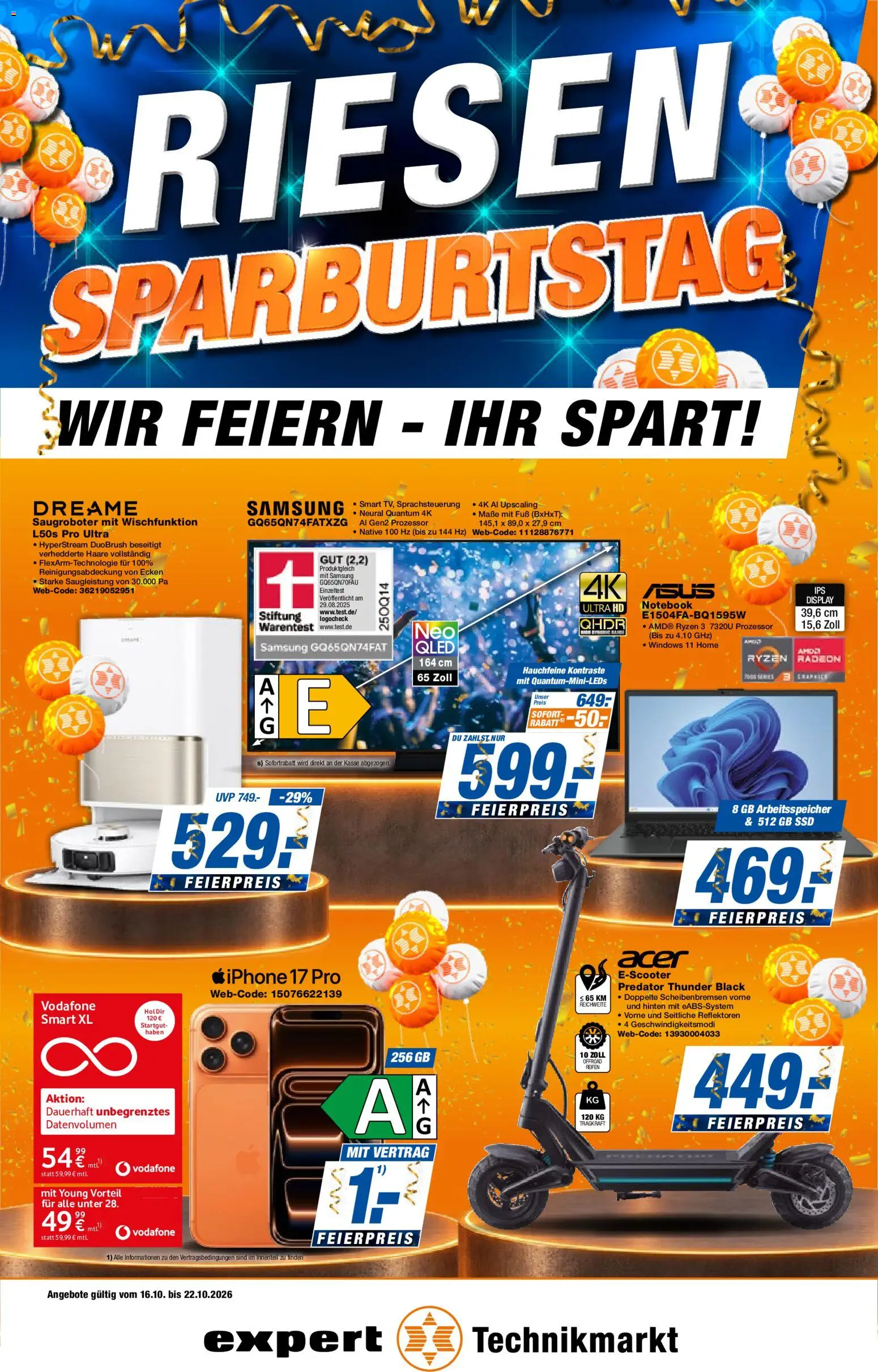 Expert Prospekt – gültig ab 16.10.2026 | Seite: 1 | Produkte: Samsung, Notebook