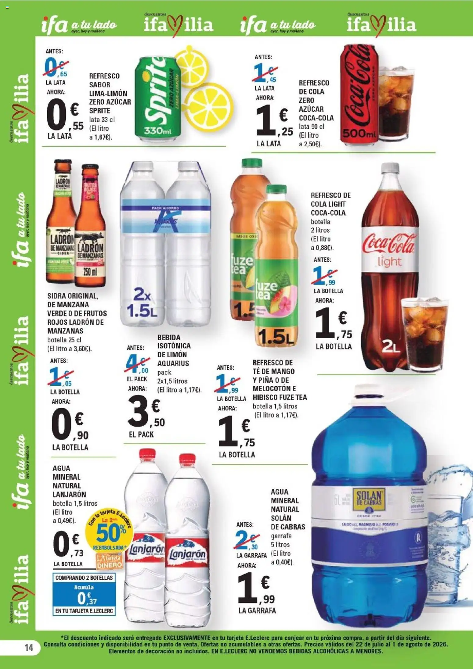 E.Leclerc folleto León │ válido desde el 22/07/2026 | Página: 14 | Productos: Manzanas, Manzana, Té, Ρούτερ