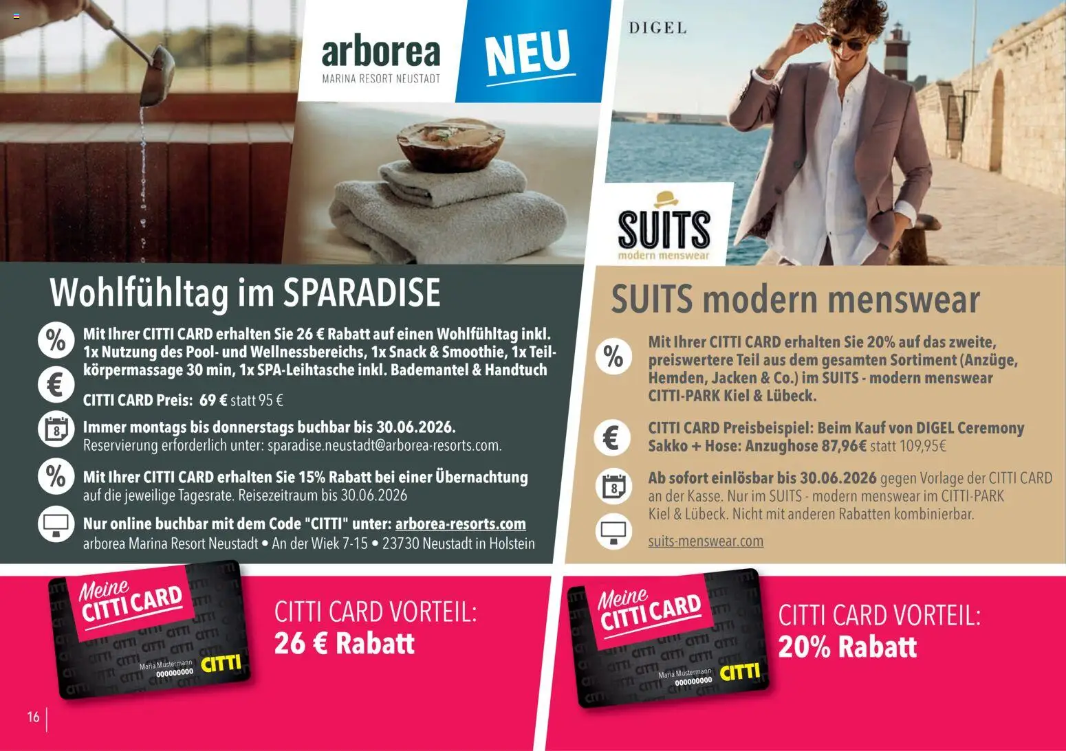 CITTI Markt Vorteilsheft – gültig ab 20.04.2026 | Seite: 16 | Produkte: Sakko, Anzughose, Hose, Bademantel