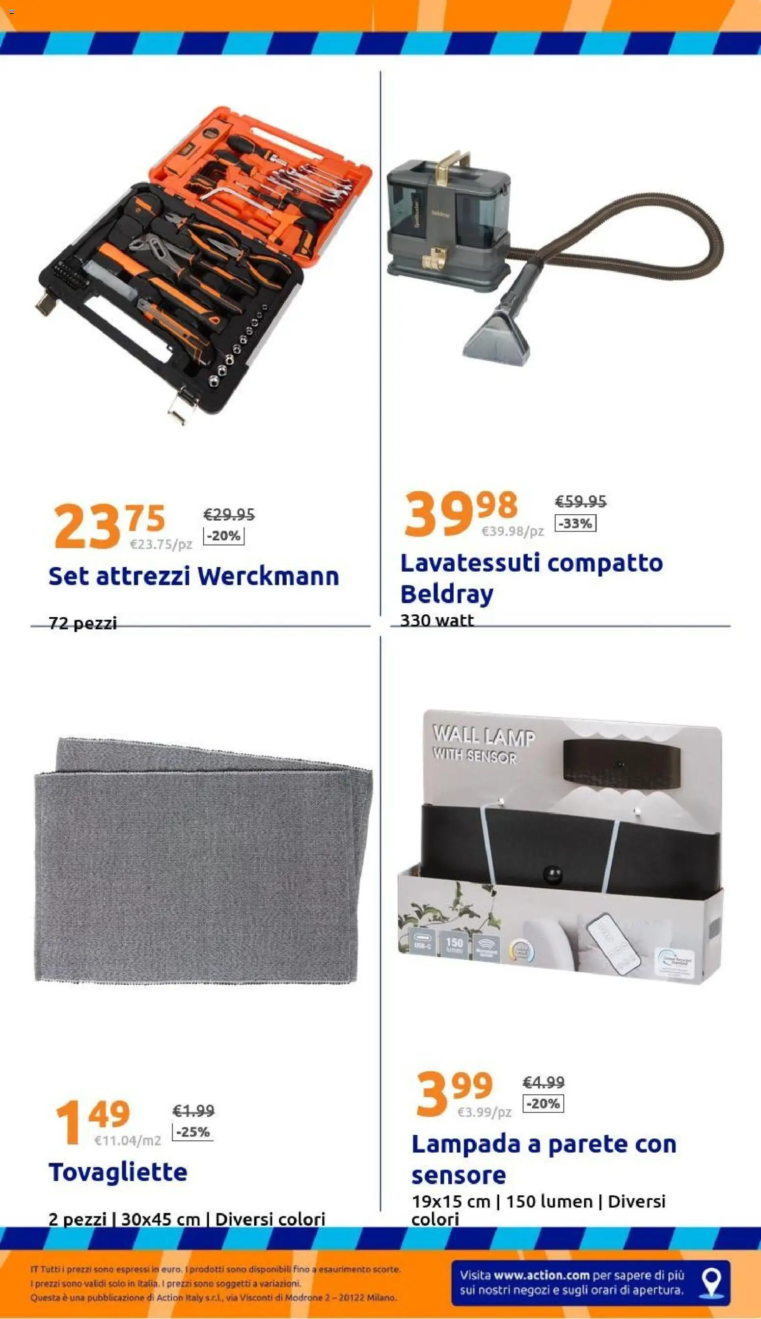 Volantino Action del 16/09/2026 | Pagina: 33 | Prodotti: Tovagliette, Lampada