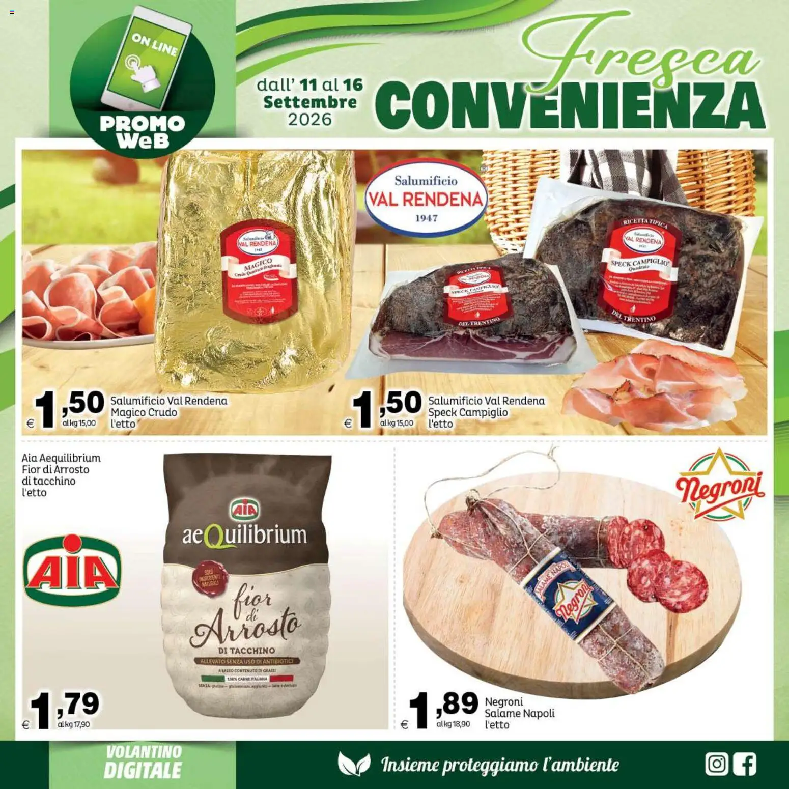 Volantino Elite Supermercati del 11/09/2026 | Pagina: 6 | Prodotti: Speck, Arrosto, Salame, Tacchino