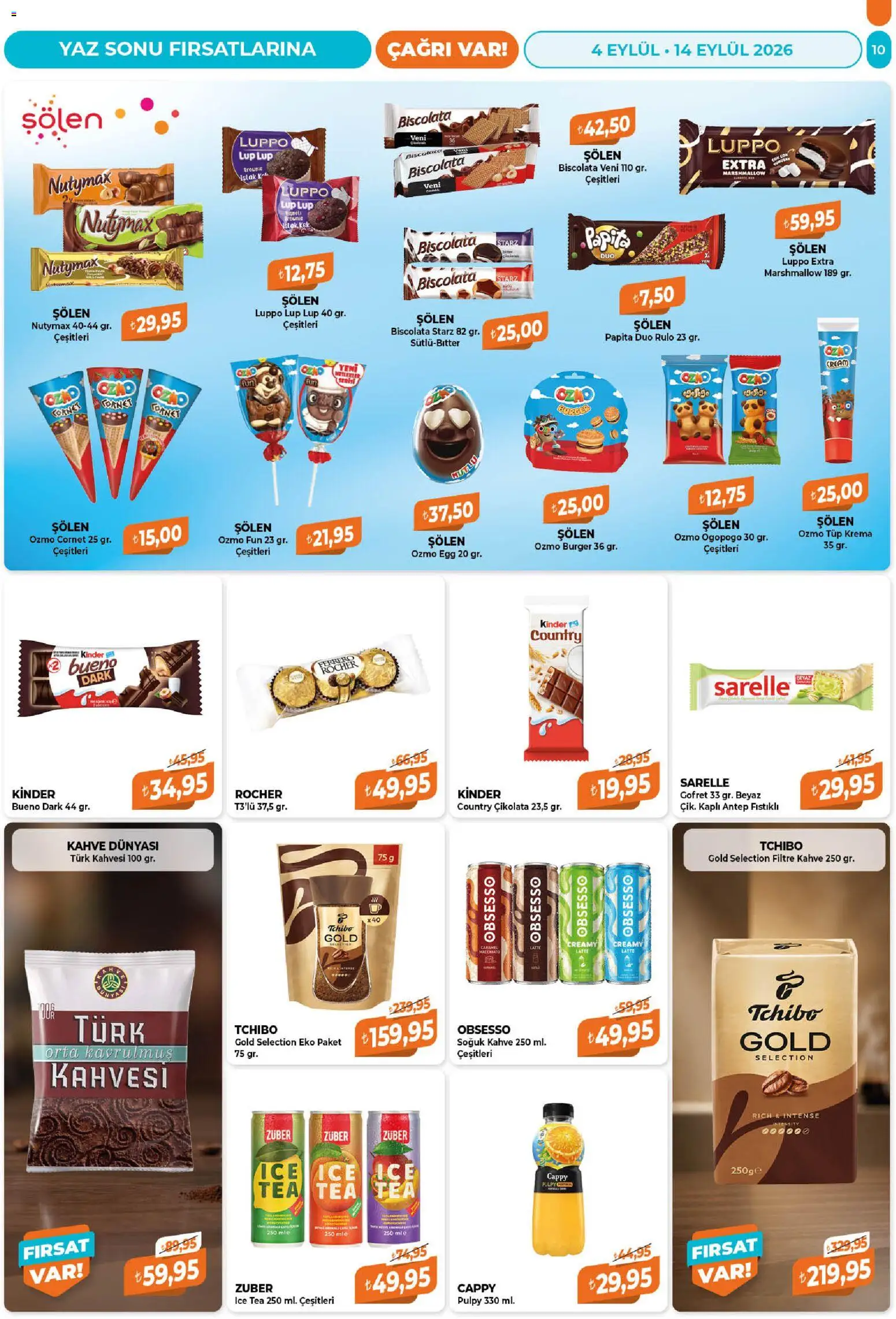 Çağrı Market Katalog - 04 Eylül 2026 tarihinden itibaren geçerlidir | Sayfa: 10 | Ürünler: Kahve, Çikolata, Krema, Ice tea