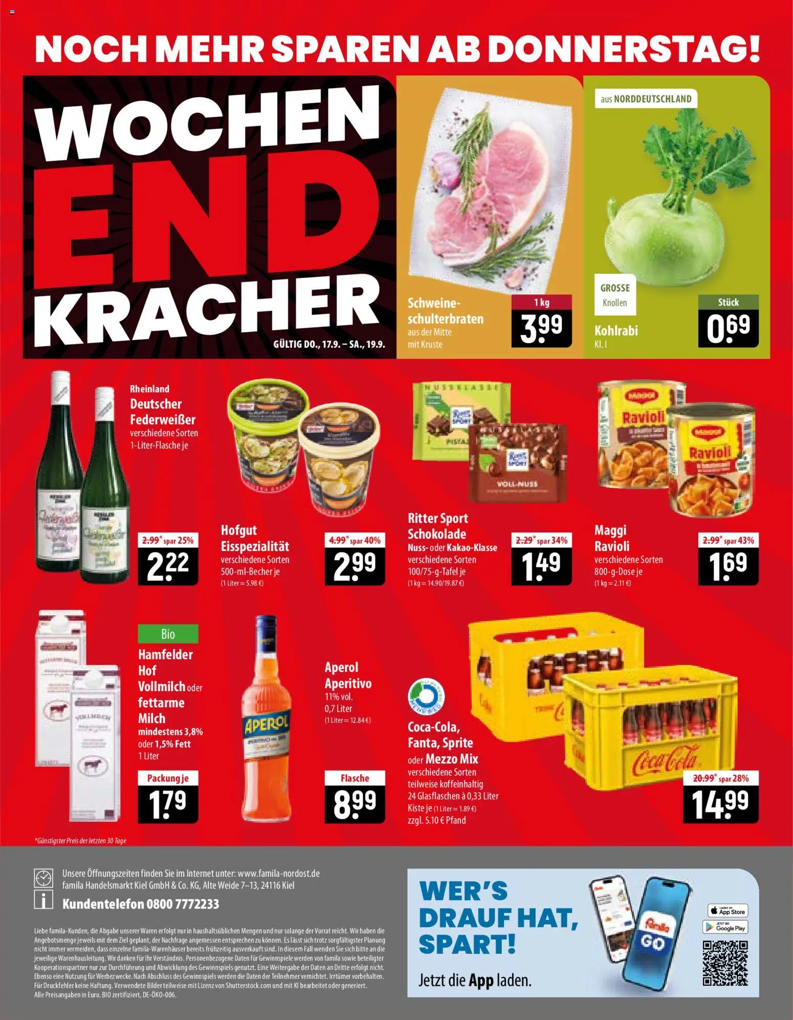 Famila Prospekt – gültig ab 14.09.2026 | Seite: 28 | Produkte: Mezzo mix, Sprite, Kohlrabi, Aperol