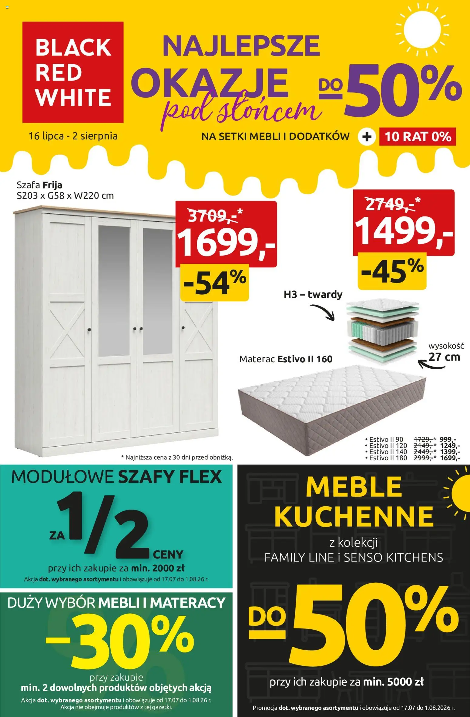 Black Red White promocje od 16.07.2026 | Strona: 1 | Produkty: Materac, Szafa