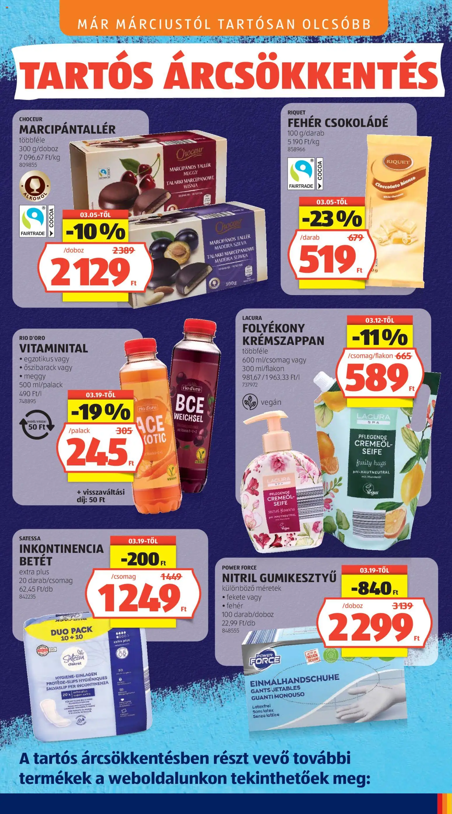 Aldi akciós ujság - amely érvényes a következő dátumtól: 07.05.2026 | Oldal: 3 | Termékek: Őszibarack, Meggy, Csokoládé, Gumikesztyű