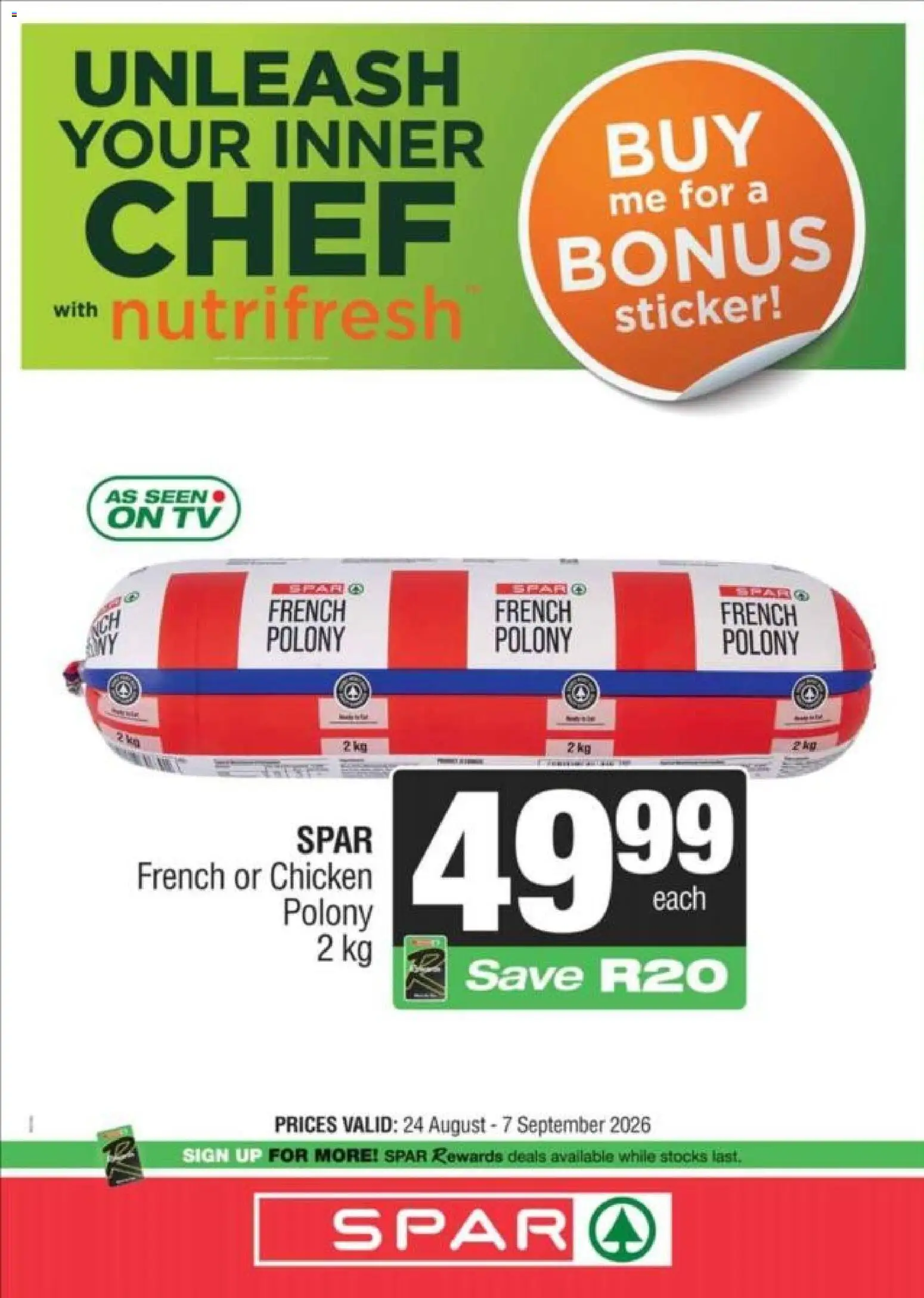 New Superspar catalogue – valid from 24/08/2026 | Page: 4 | Products: TV, Polony, Chicken