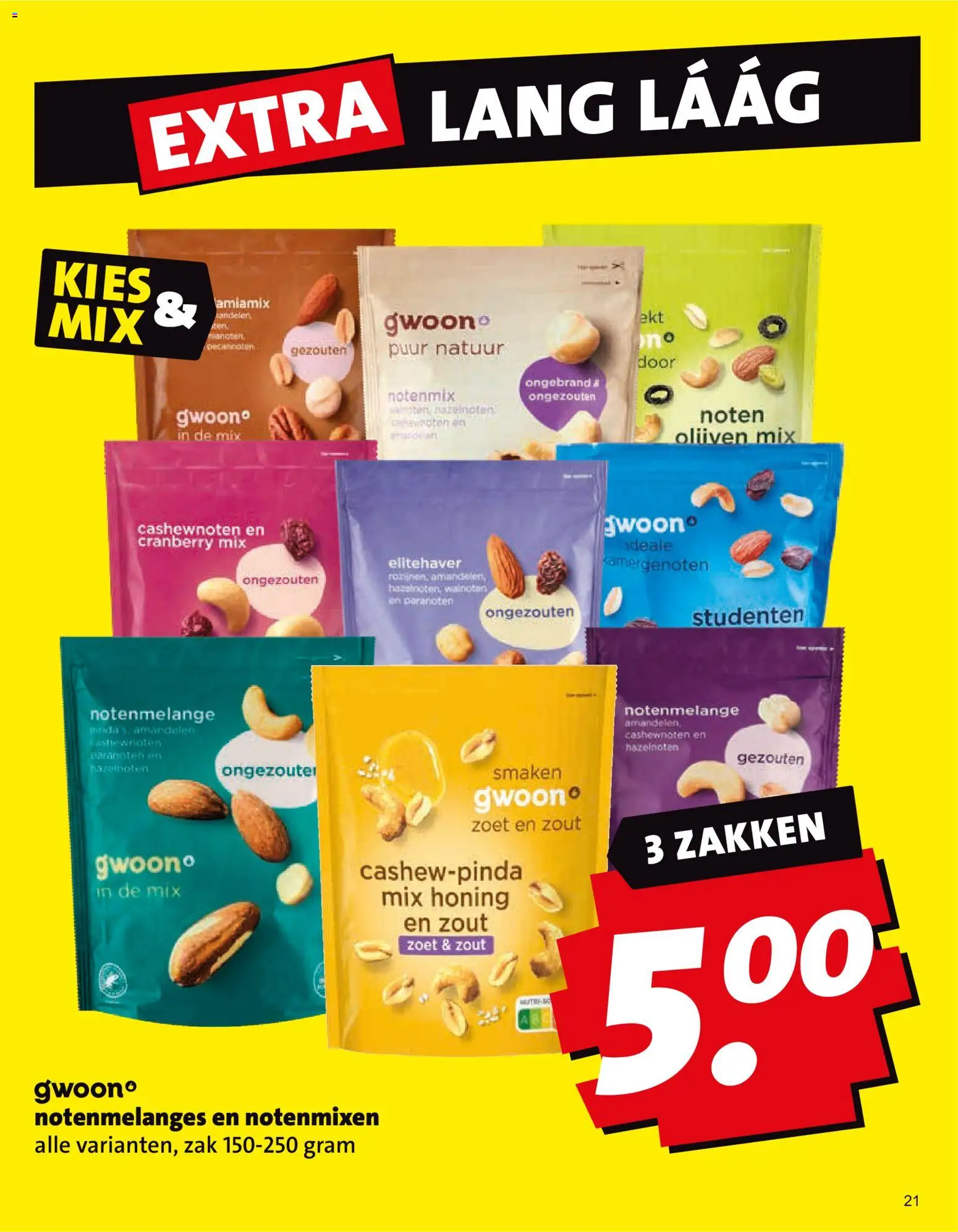 {H1} | Pagina: 21 | Producten: Rozijnen, Zak, Cashewnoten, Amandelen