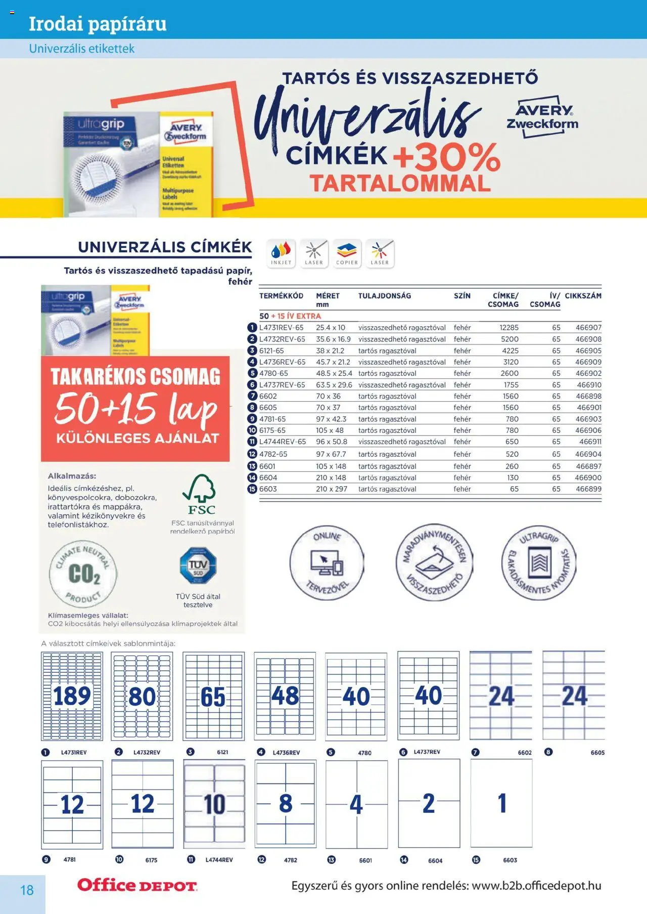 Office Depot akciós ujság - amely érvényes a következő dátumtól: 2025.04.10. | Oldal: 18 | Termékek: Lap