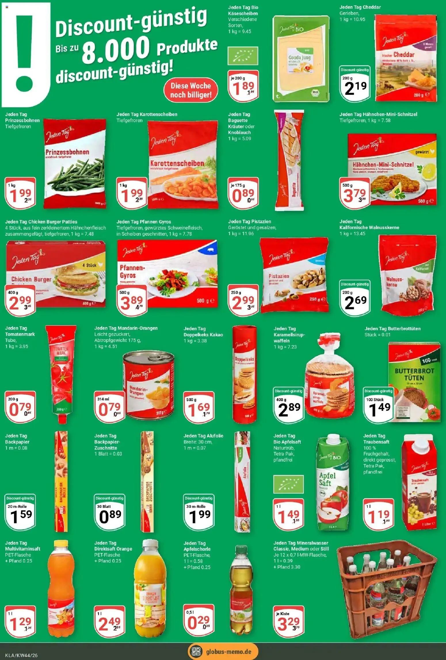 Globus Prospekt Kaiserslautern (ab 26.10.2026) » Angebote online | Seite: 11 | Produkte: Burger, Äpfel, Mineralwasser, Waffeln