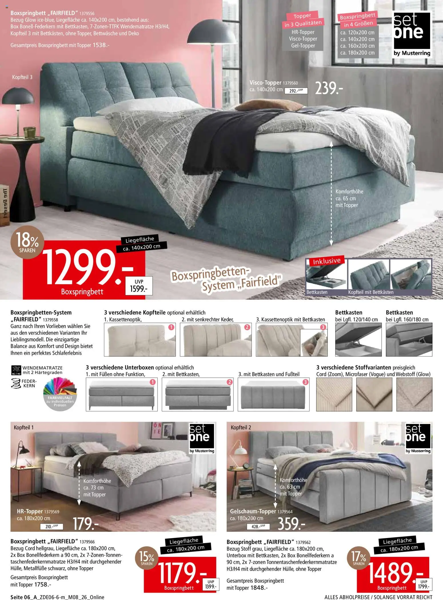 Zurbrüggen Mitnahme Möbel – gültig ab 13.06.2026 | Seite: 10 | Produkte: Boxspringbett, Topper, Box, Bettwäsche
