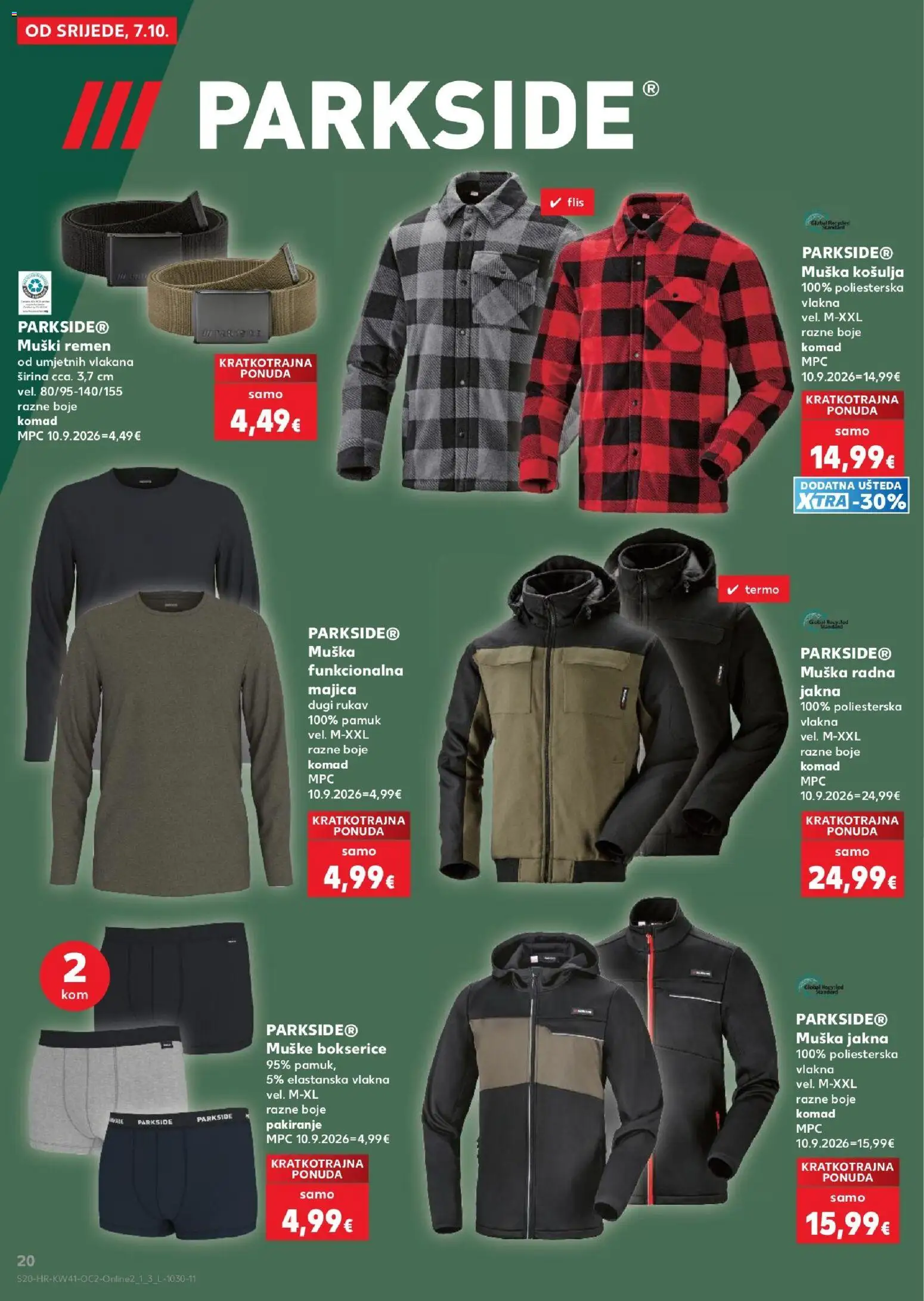 Kaufland katalog | vrijedi od 07.10.2026 | Stranica: 20 | Proizvodi: Muške bokserice, Košulja, Bokserice, Parkside