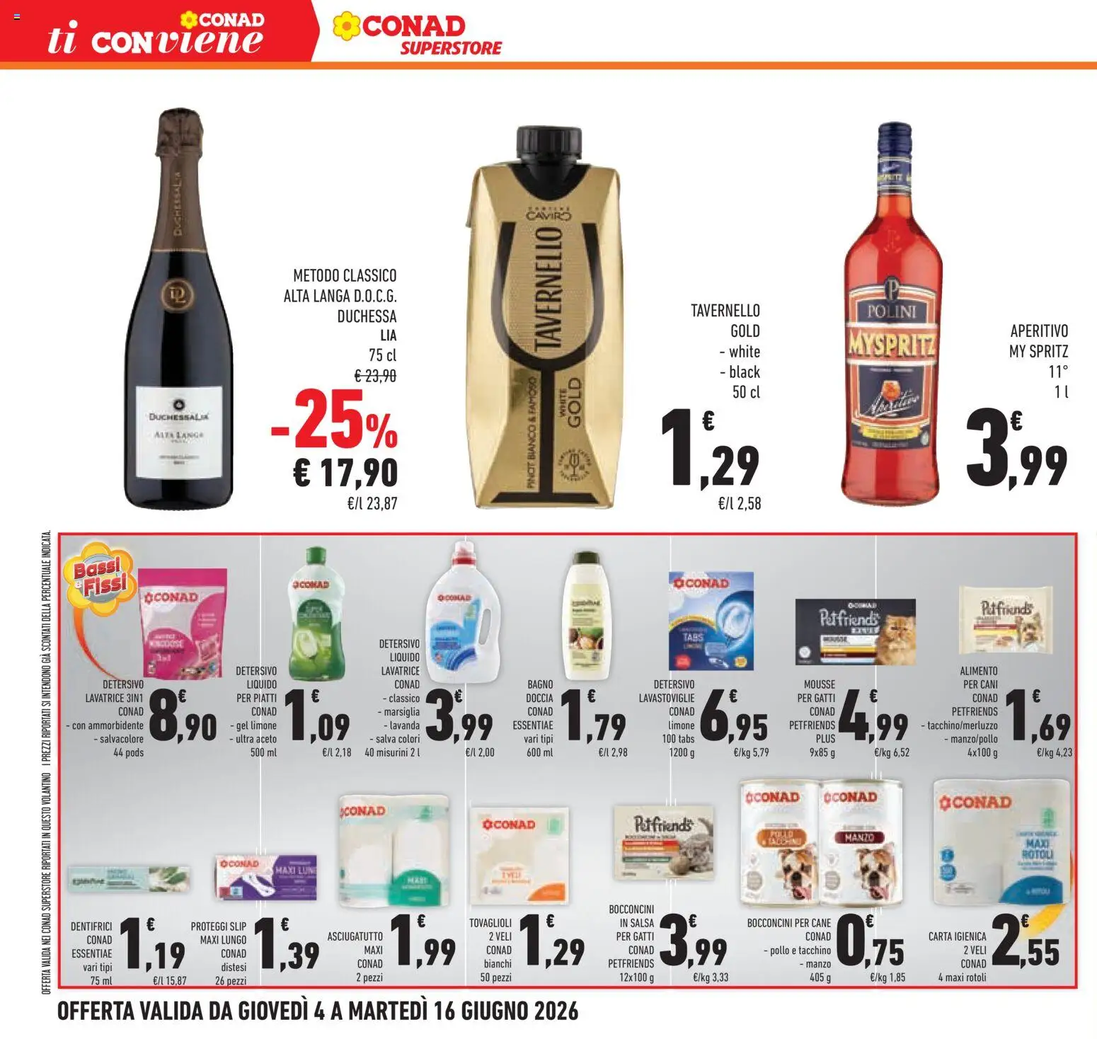 Volantino Conad del 04.06.2026 | Pagina: 42 | Prodotti: Ammorbidente, Limone, Asciugatutto, Lavanda