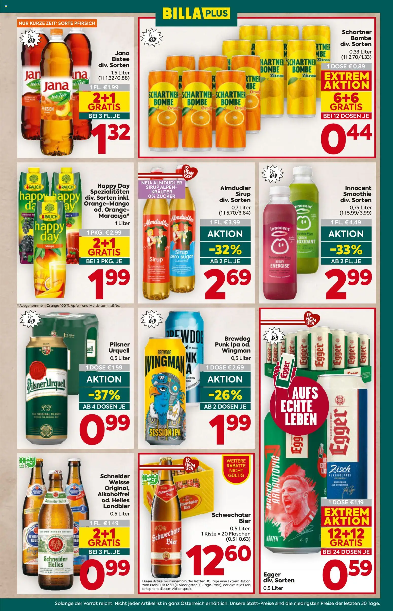 Billa Plus Flugblatt gültig ab 16.04.2026 | Seite: 13 | Produkte: Zucker, Pfirsich, Bier, Äpfel