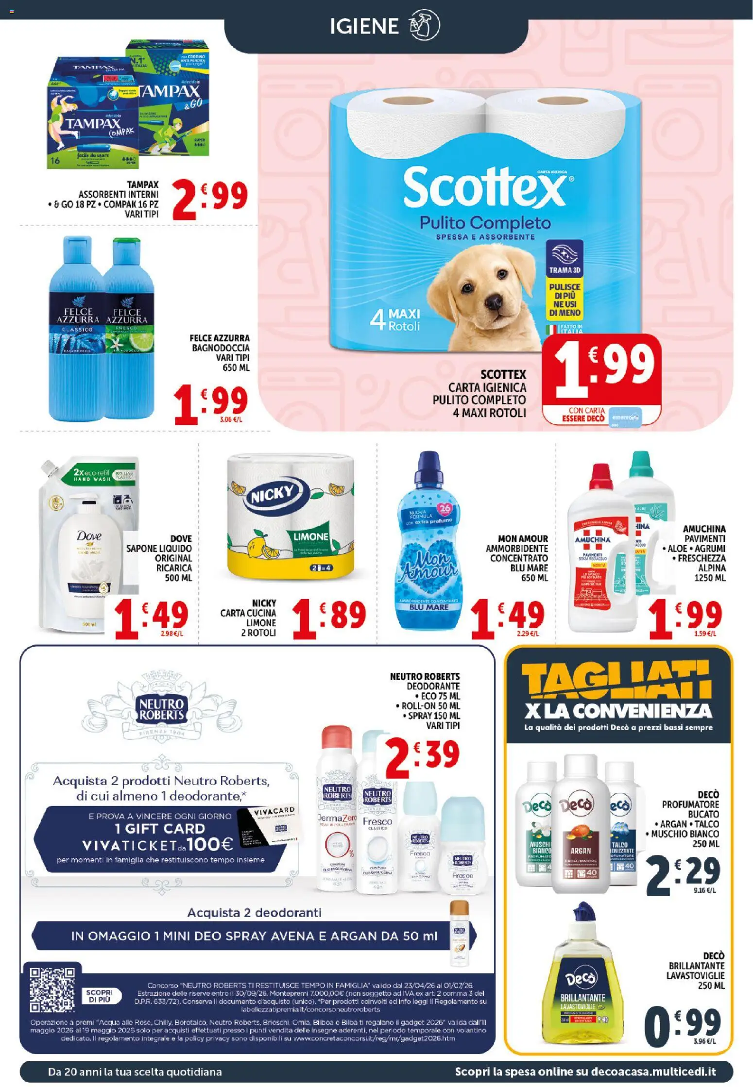 Volantino Decò del 11.05.2026 | Pagina: 18 | Prodotti: Sapone, Deodorante, Talco, Acqua