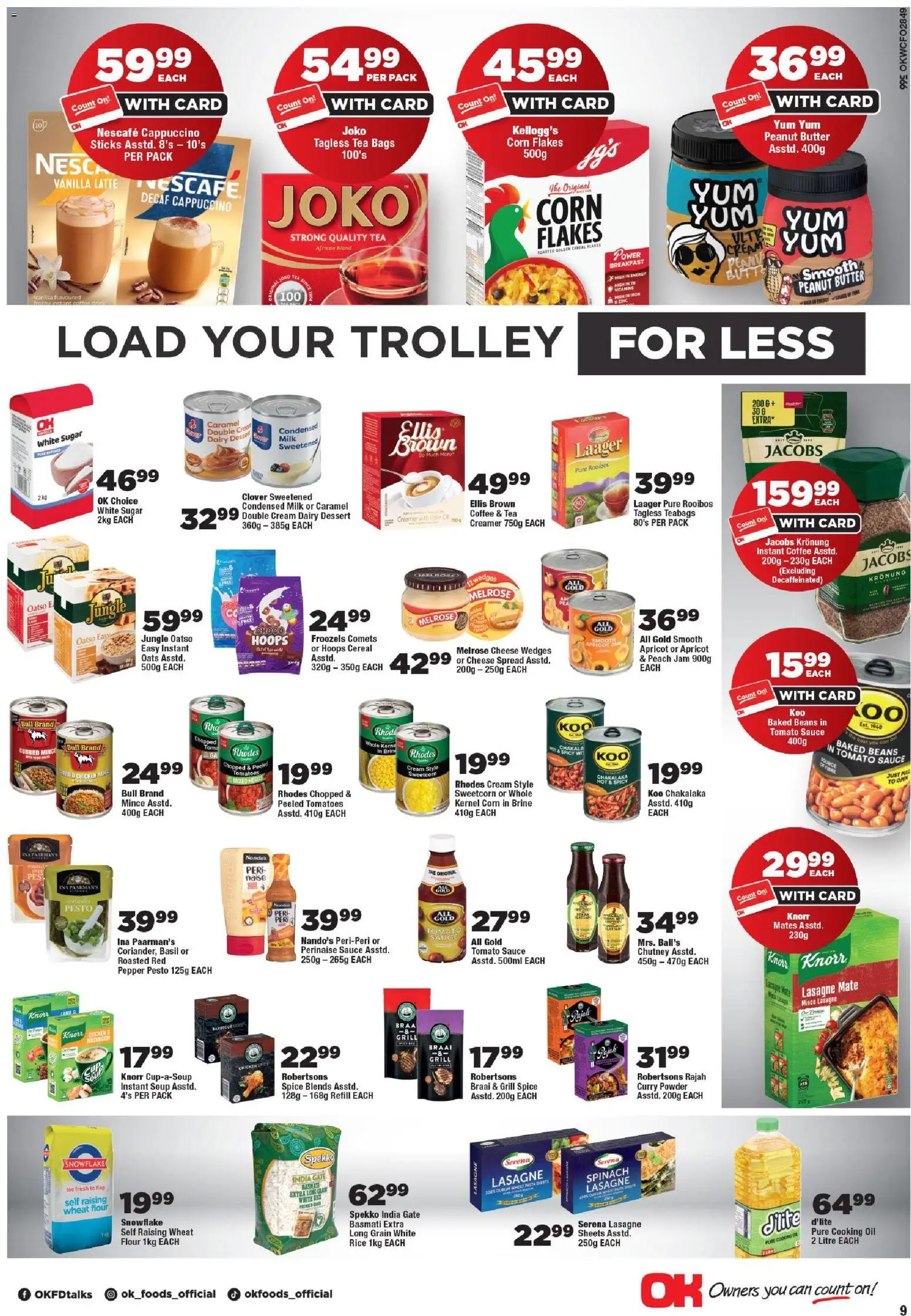 New OK Foods catalogue – valid from 25.05.2026 | Page: 9 | Products: Baked beans, Vitamins, Gate, Curry powder