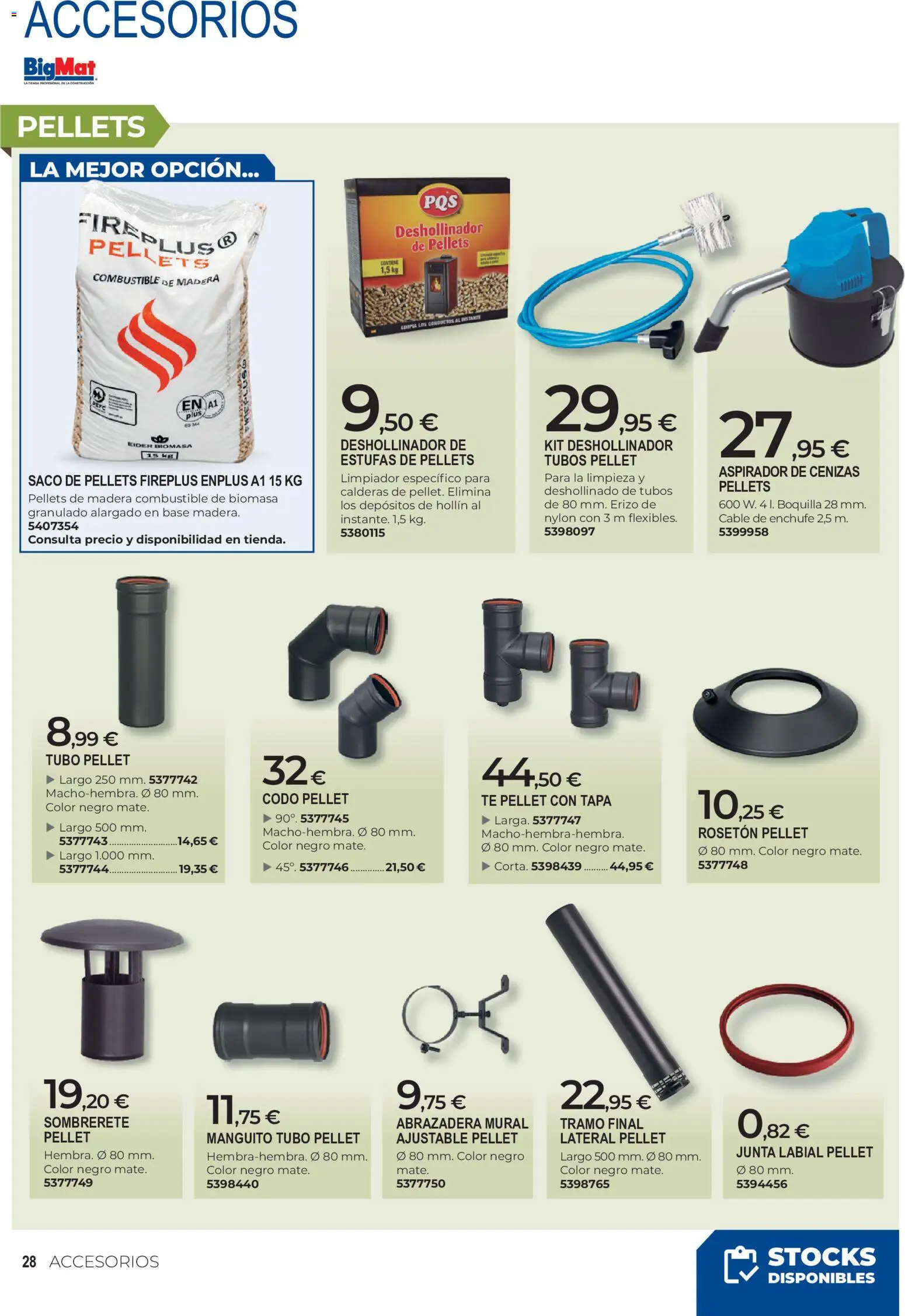 BigMat Calefacción │ válido desde el 05/10/2026 | Página: 28 | Productos: Té, Cable, Aspirador, Pellets de madera