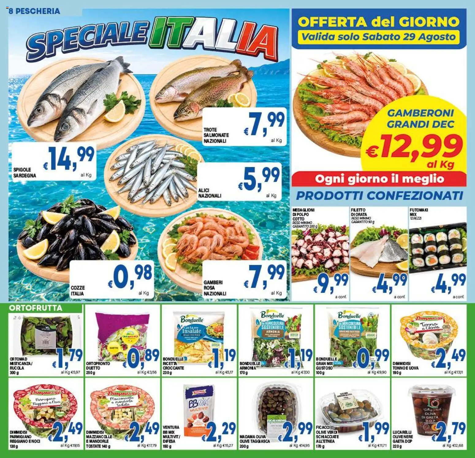 Volantino DEM del 21/08/2026 | Pagina: 8 | Prodotti: Uova, Gamberi, Noci, Parmigiano
