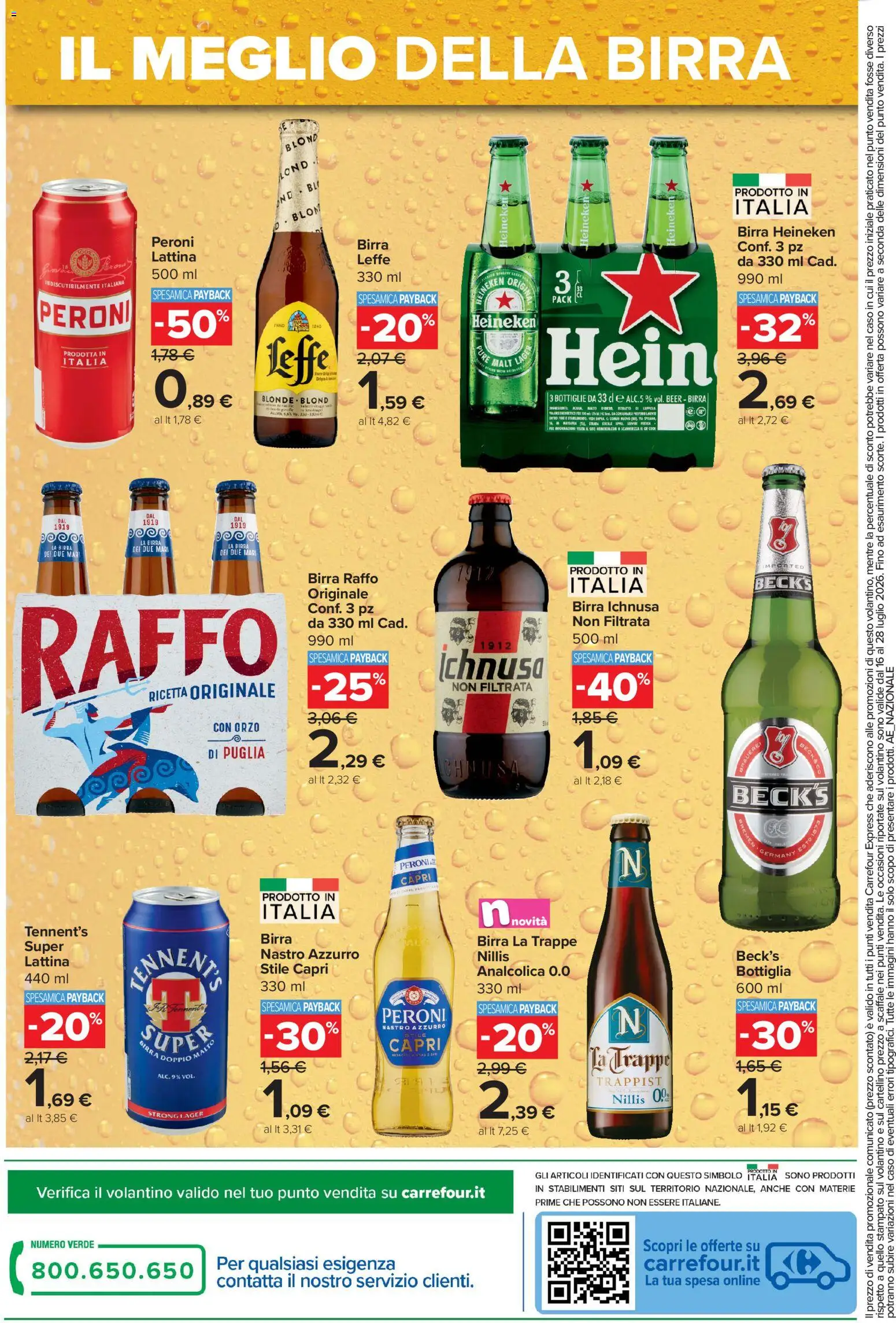 Volantino Carrefour del 16/07/2026 | Pagina: 14 | Prodotti: Birra, Scaffale, Heineken, Bottiglia