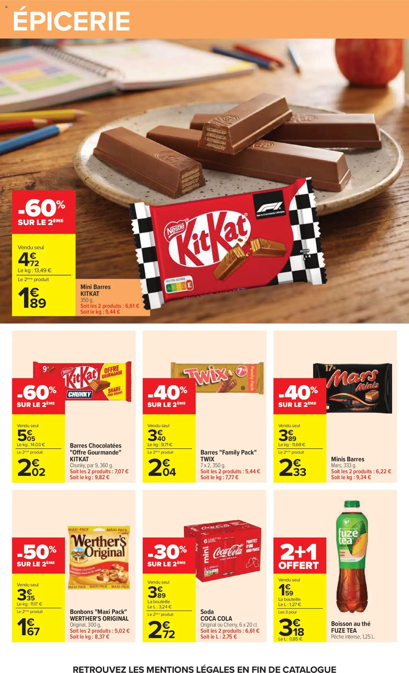 {H1} | Page: 41 | Produits: Coca, Boisson, Twix, Thé