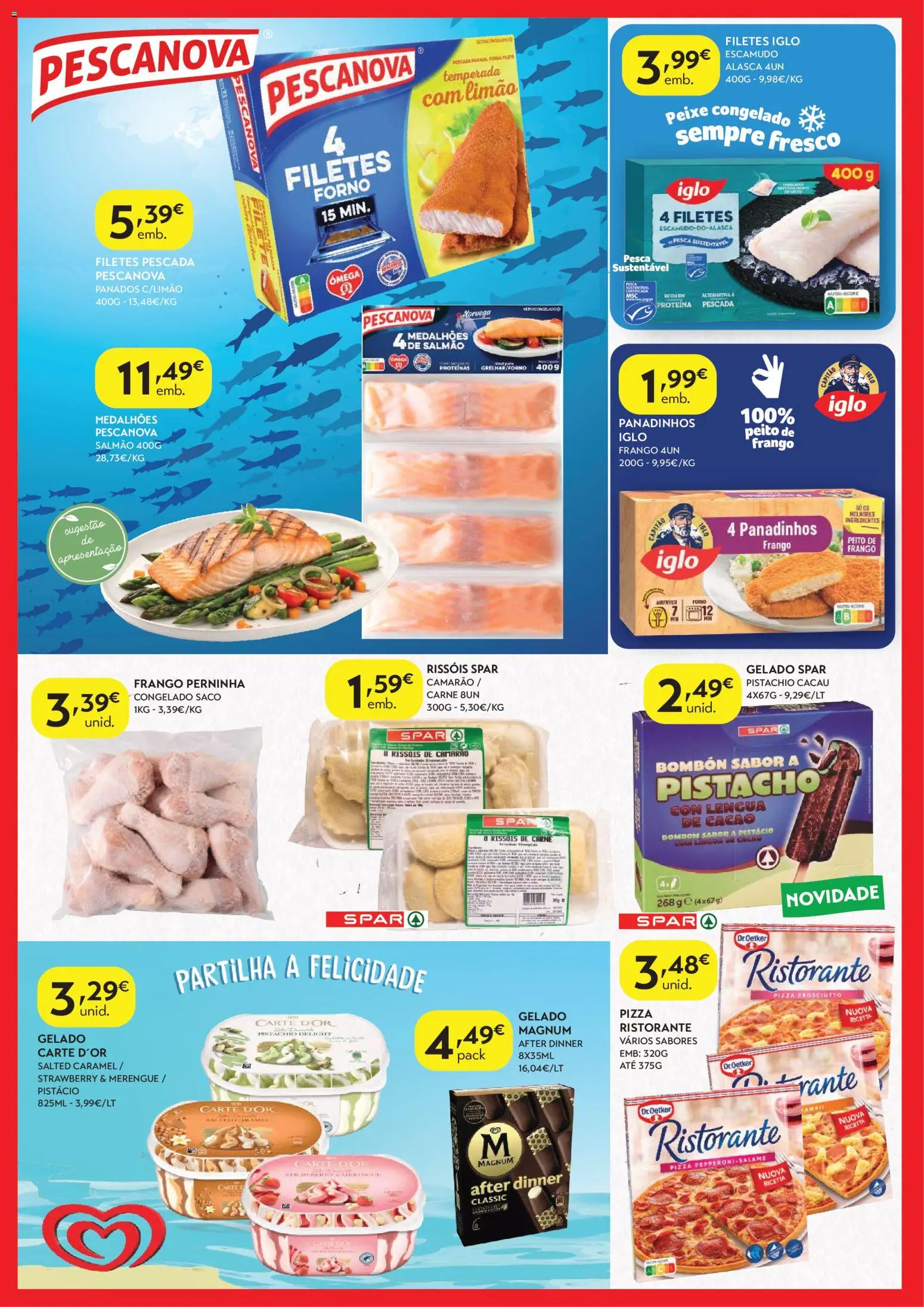 Spar - folheto │ válido de 15/09/2026 | Página: 4 | Produtos: Camarão, Salmão, Salame, Proteina