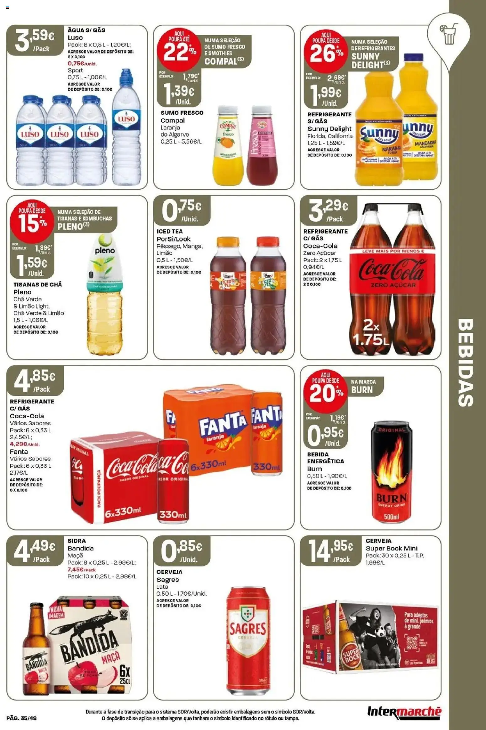 Intermarché - Isto é que são preços BAIXOS! │ válido de 04.06.2026 | Página: 35 | Produtos: Refrigerante, Fanta, Chá, Açúcar