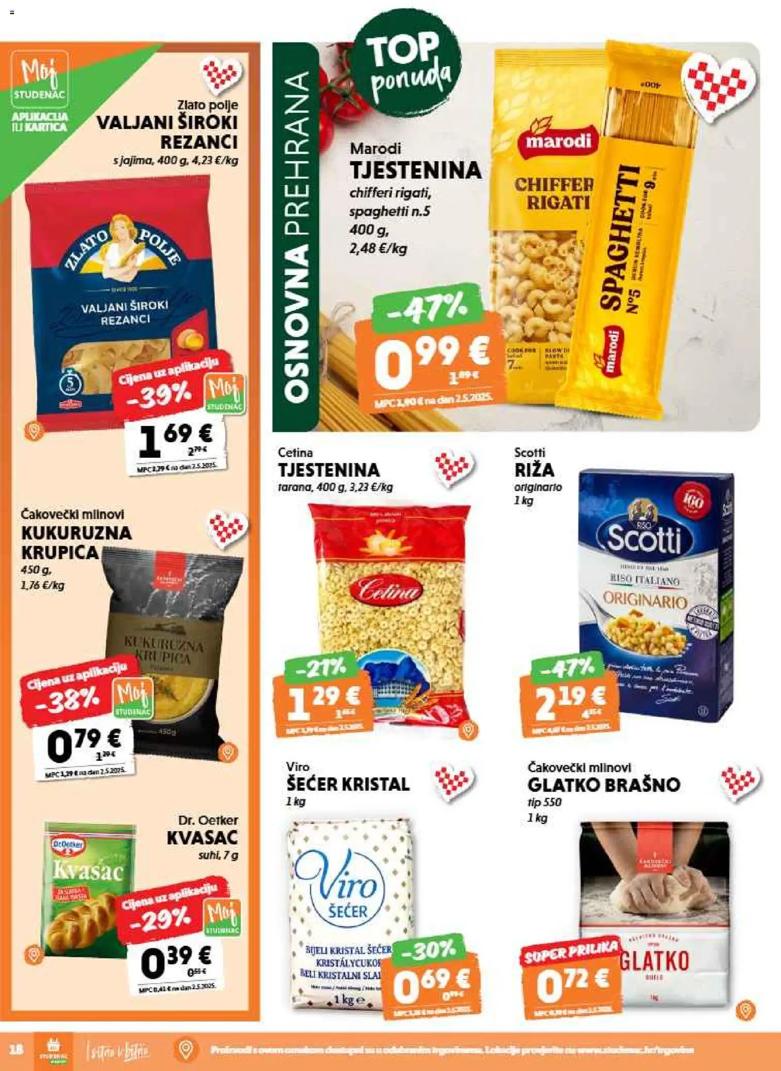 Studenac katalog | vrijedi od 26.08.2026 | Stranica: 18 | Proizvodi: Riža, Brašno, Šećer, Kvasac
