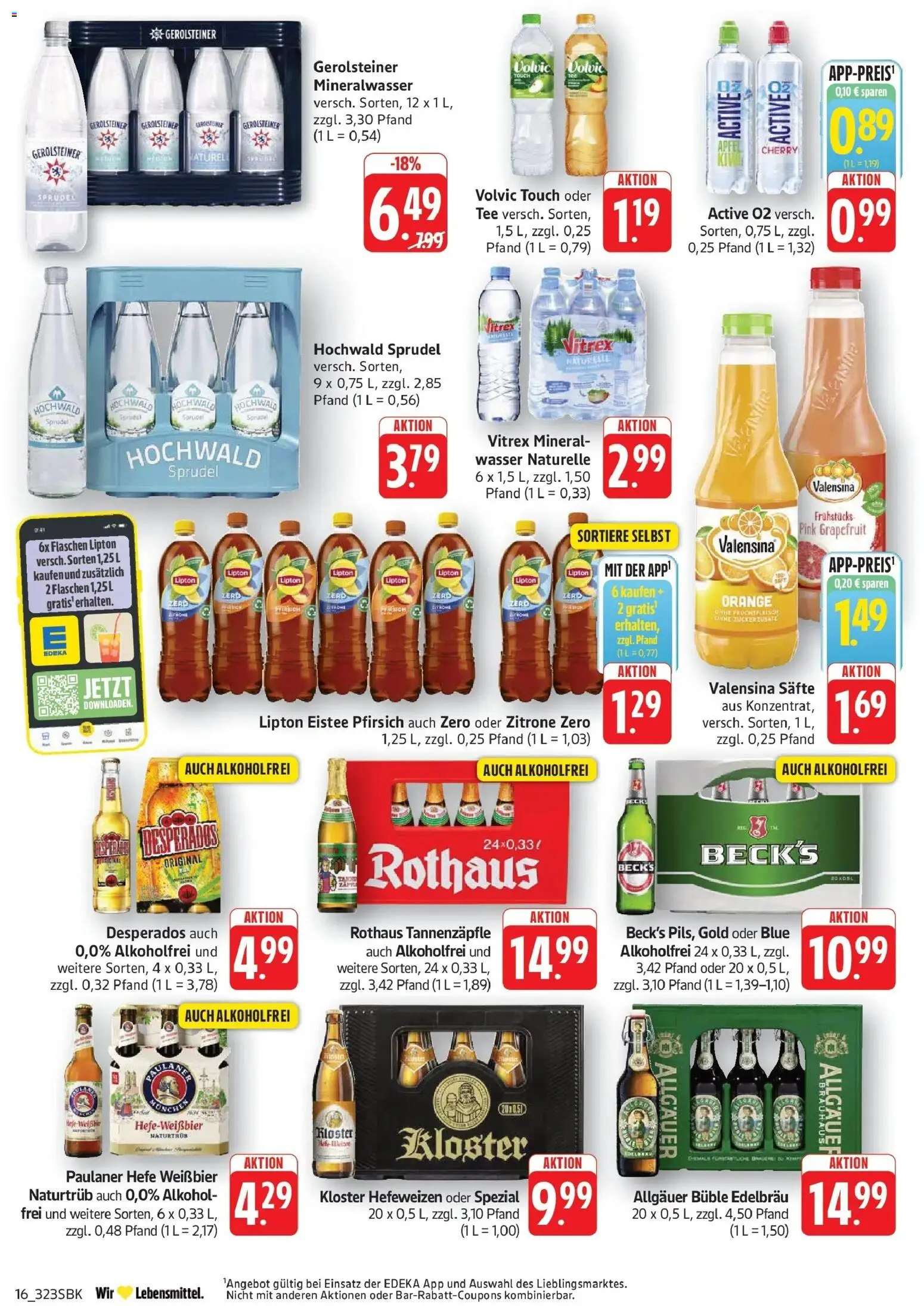 Edeka Prospekt Bad Bergzabern (ab 07.09.2026) » Angebote Online | Seite: 16 | Produkte: Valensina, Grapefruit, Hefe weissbier, Alkohol