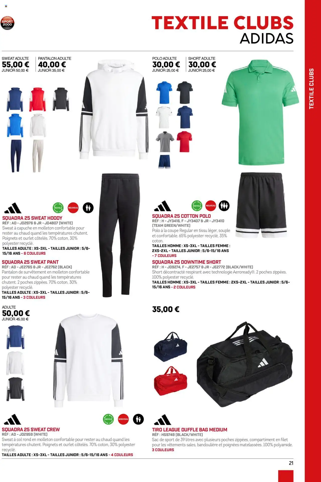 {H1} | Page: 21 | Produits: Polo, Poignées, Vêtements, Pantalon