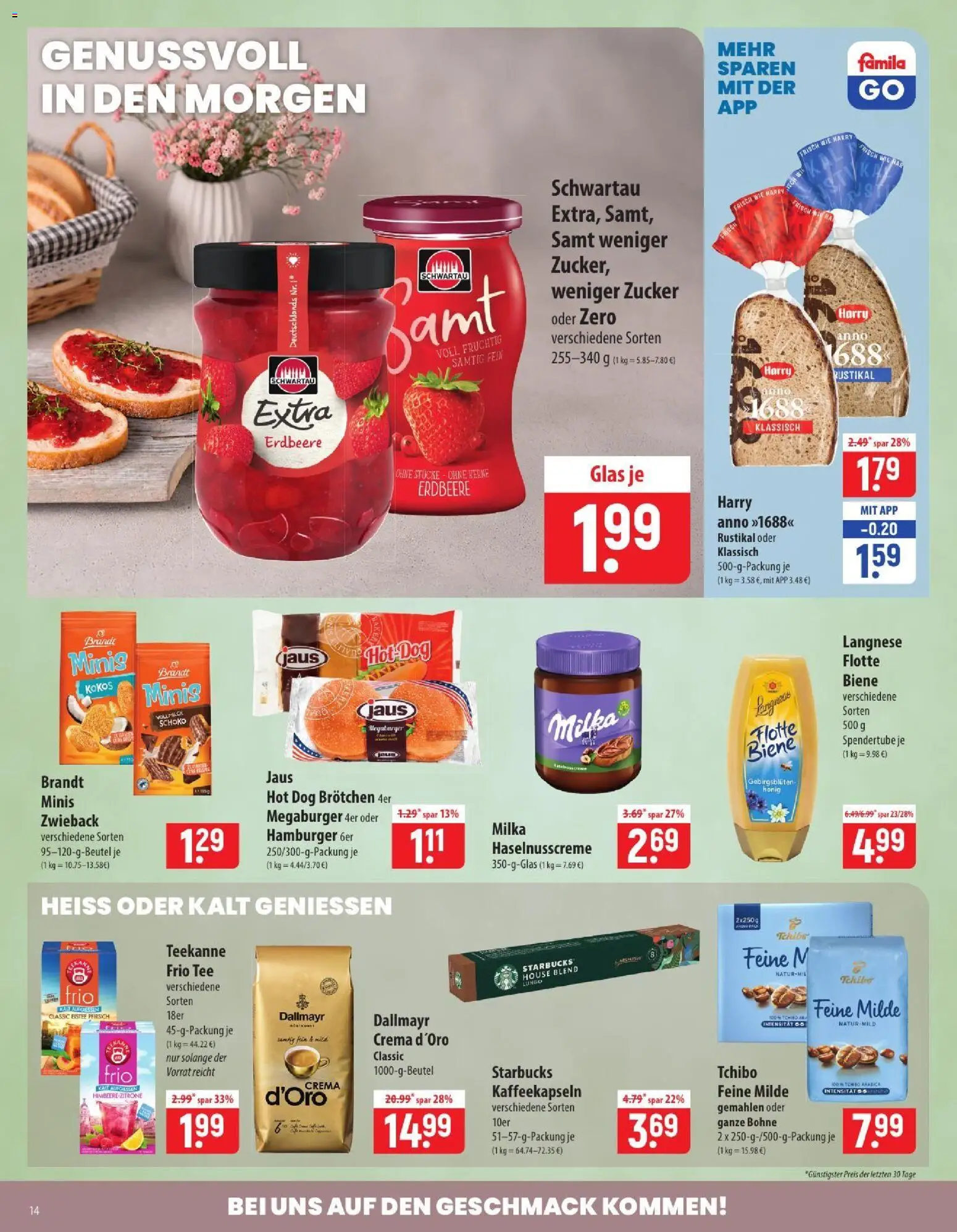 Famila Prospekt – gültig ab 06.07.2026 | Seite: 14 | Produkte: Dallmayr, Zucker, Teekanne, Tee