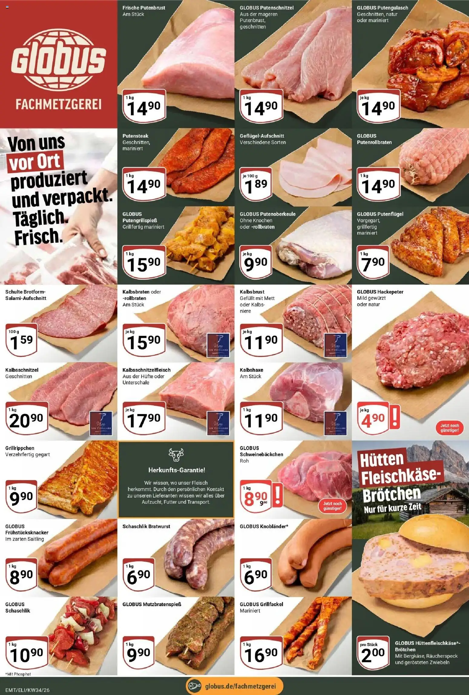 Globus Prospekt Mittelhausen (ab 17.08.2026) » Angebote online | Seite: 9 | Produkte: Putenbrust, Bratwurst, Zwiebeln, Putenschnitzel