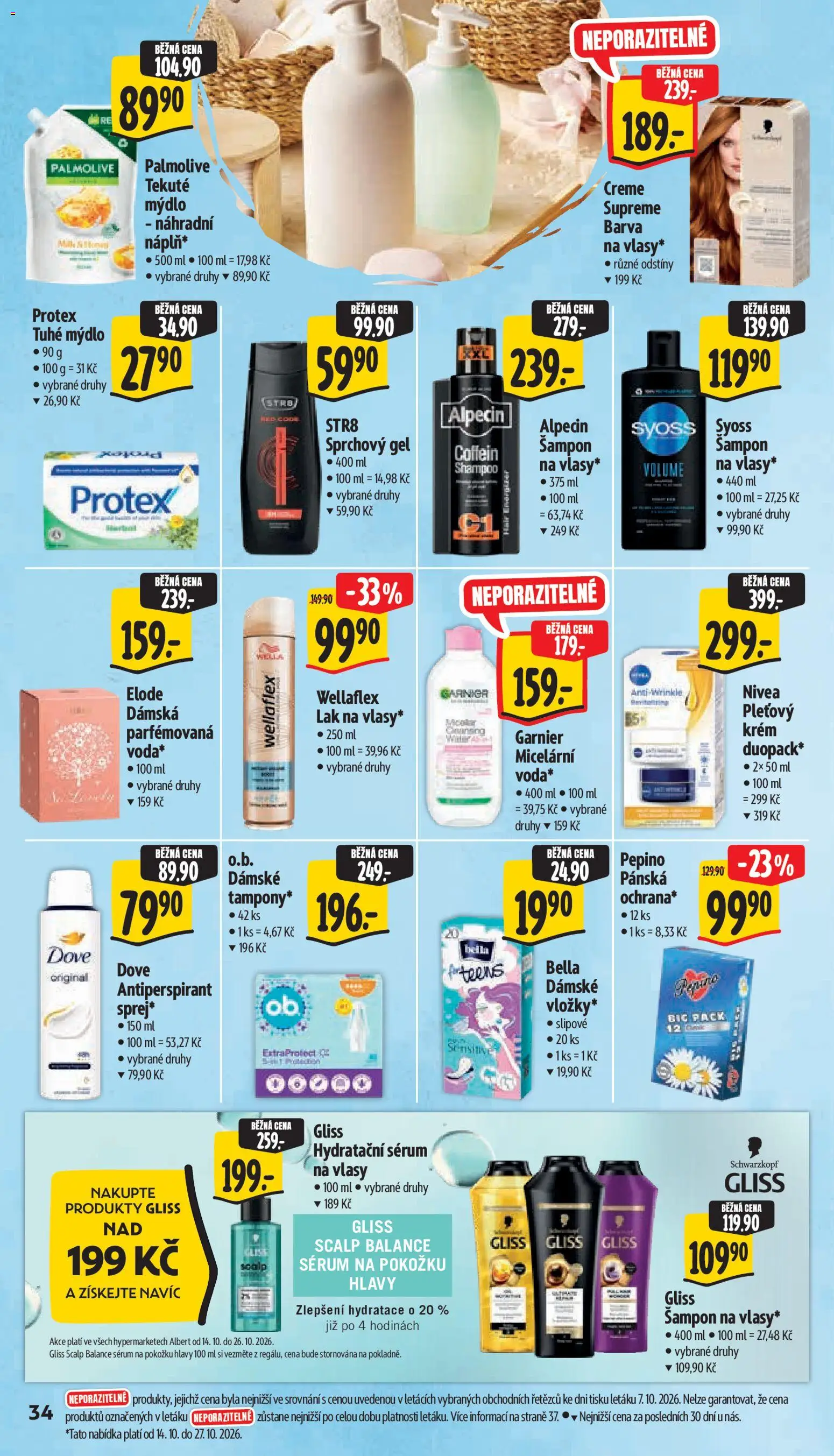 Albert leták - Hypermarket - Svitavy od 14.10.2026 | Strana: 44 | Produkty: Syoss, Antiperspirant, Krém, Dove
