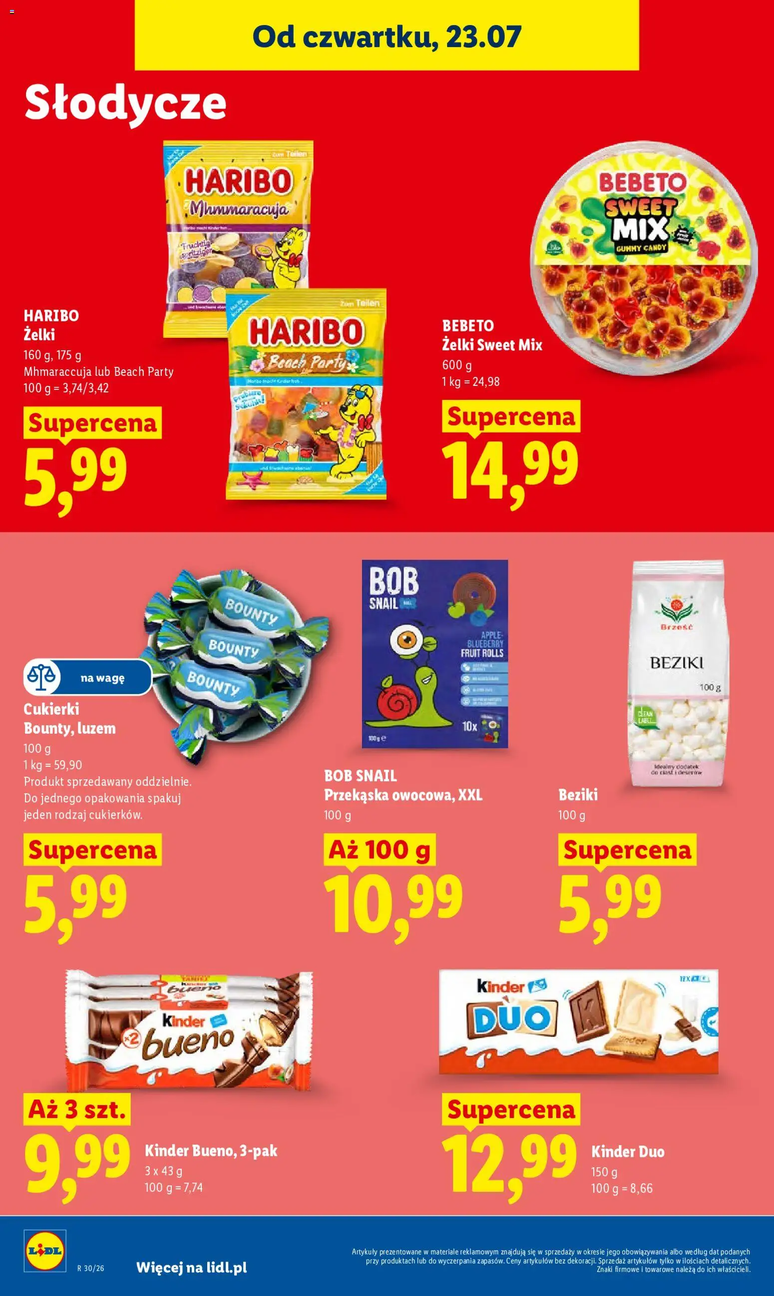 Lidl Polsko leták od 23.07.2026 | Strana: 84 | Produkty: Haribo, Apple, Kinder, Kinder Bueno