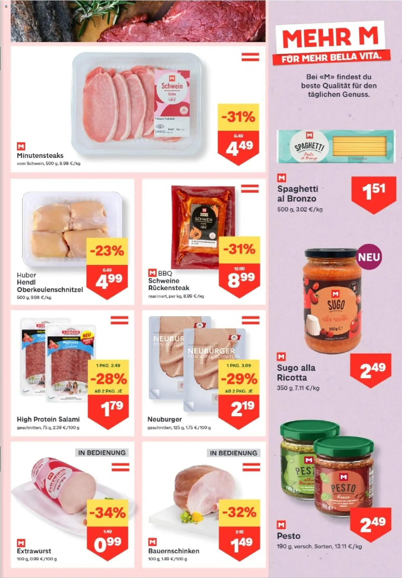 MPREIS Lenzing gültig ab 13.08.2026 | Seite: 3 | Produkte: Pasta, Hajdina liszt, Salami