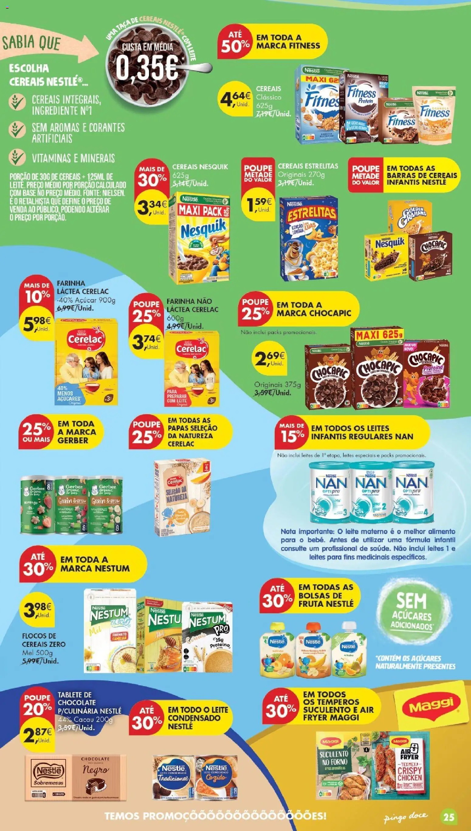 Pingo Doce Poupe Esta Semana Lojas Grandes │ válido de 29/09/2026 | Página: 25 | Produtos: Farinha láctea, Cacau, Leite condensado, Leite