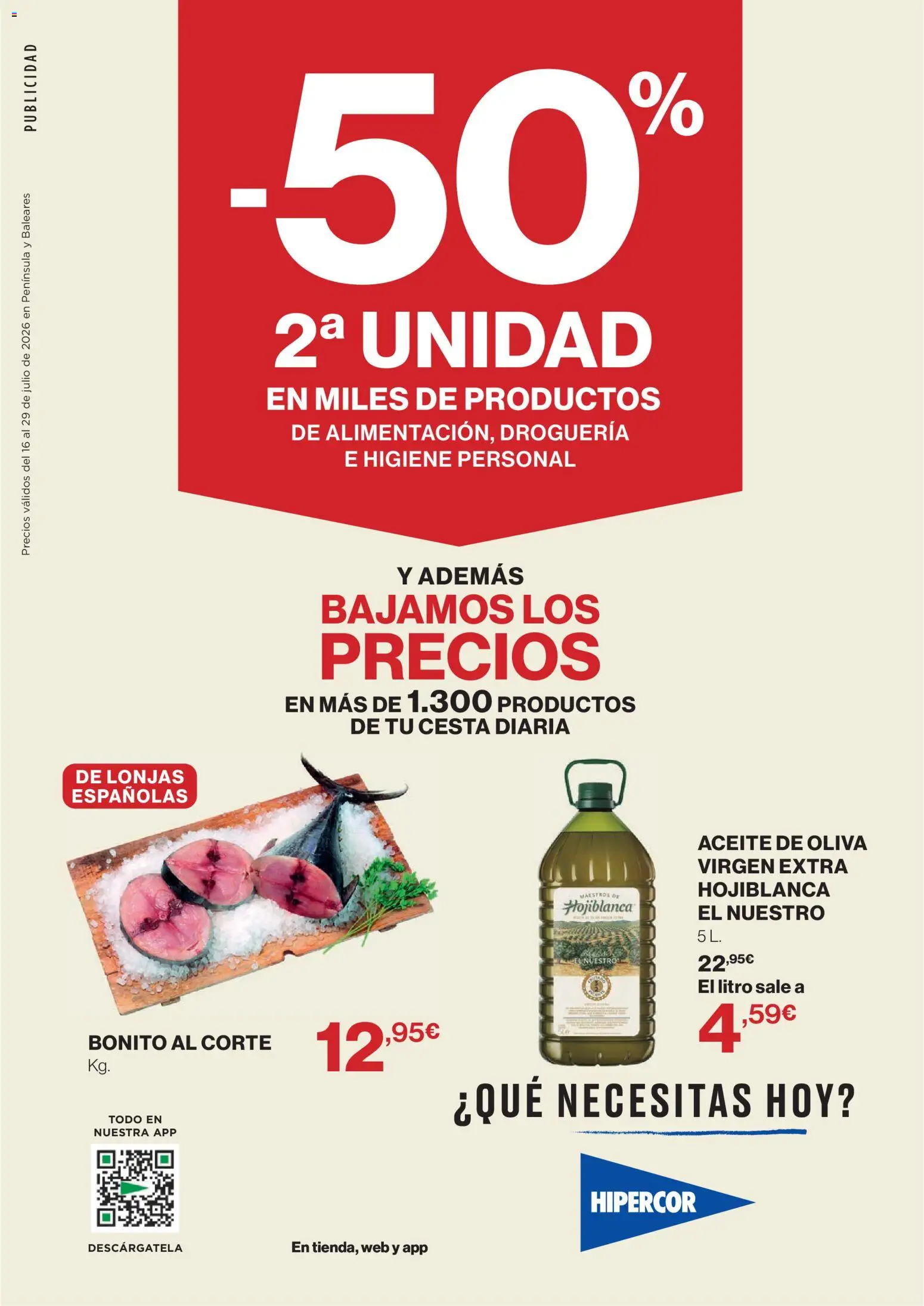 Hipercor catálogo │ válido desde el 16/07/2026 | Página: 1 | Productos: Aceite, Aceite de oliva, Aceite de oliva virgen extra, Cesta