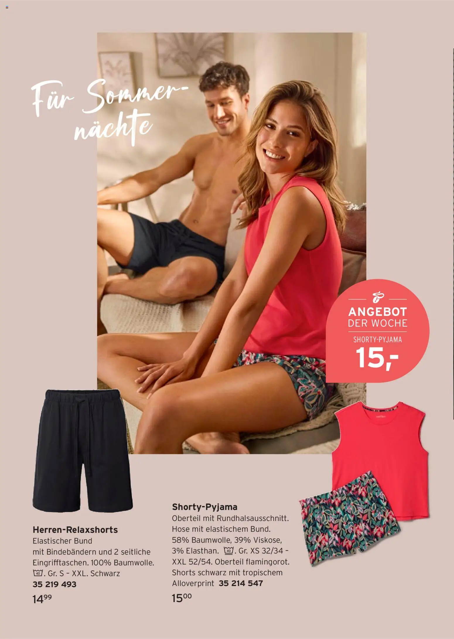 Prospekt Tchibo Tropical Dreams – gültig ab 01.07.2026 | Seite: 4 | Produkte: Kimono, Hose