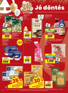 Spar akciós újság - amely érvényes a következő dátumtól: 2026.10.29. | Oldal: 2 | Termékek: Frosta, Danone, Milli, Salátakeverék