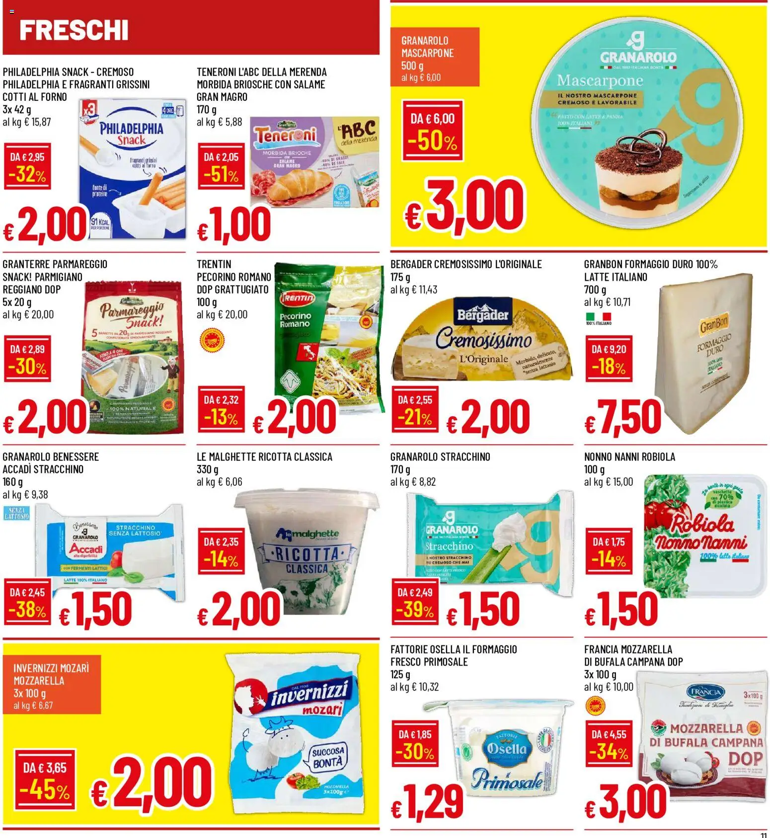 Volantino Galassia del 07/09/2026 | Pagina: 11 | Prodotti: Sale, Formaggio, Ricotta, Formaggio duro