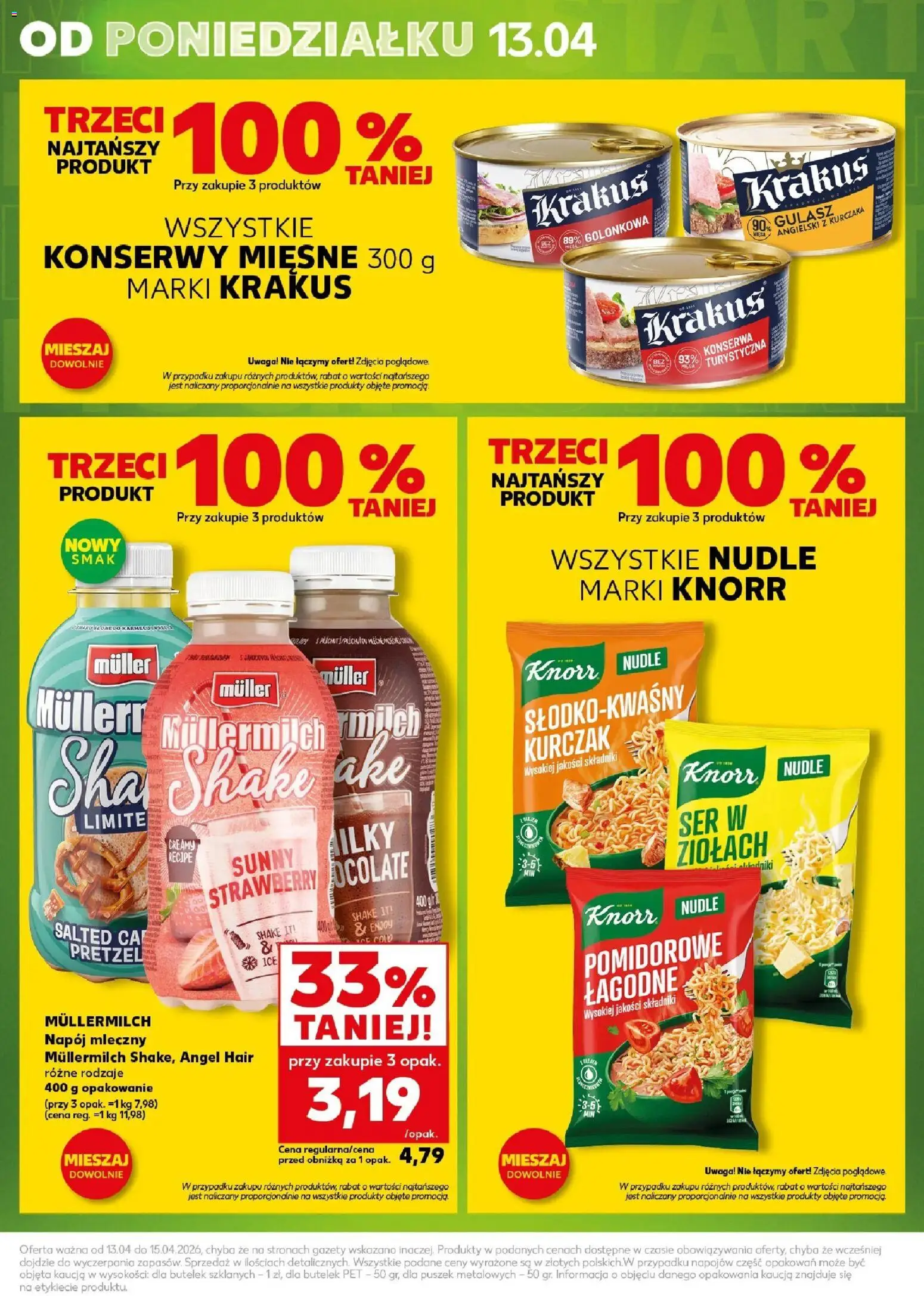 Kaufland gazetka - Mocny start od 13.04.2026 | Strona: 3 | Produkty: Kurczak, Por, Ser, Gulasz