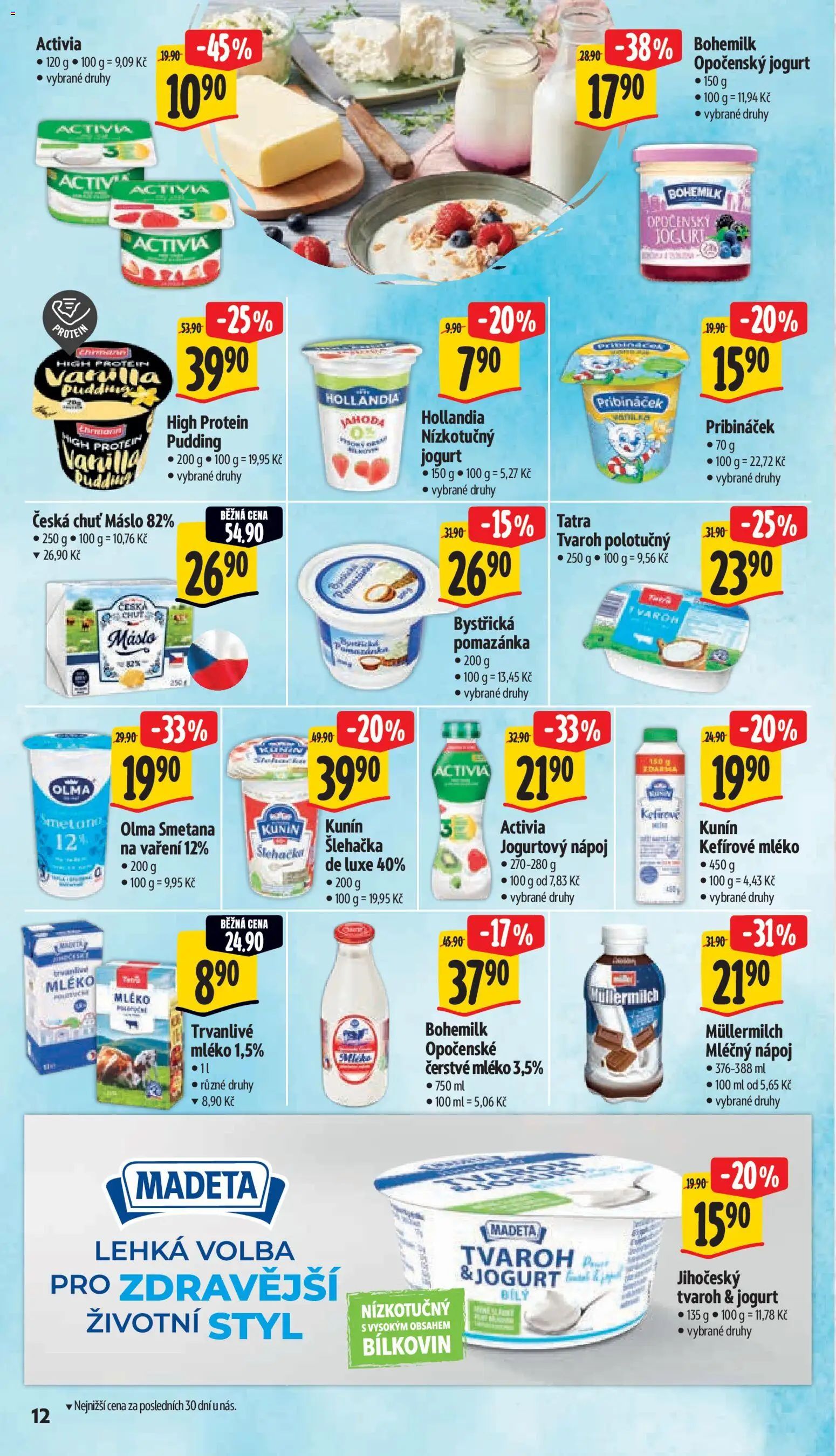 Albert leták - Hypermarket - Vestec od 22.07.2026 | Strana: 28 | Produkty: Kefír, Mléko, Pribináček, Protein pudding