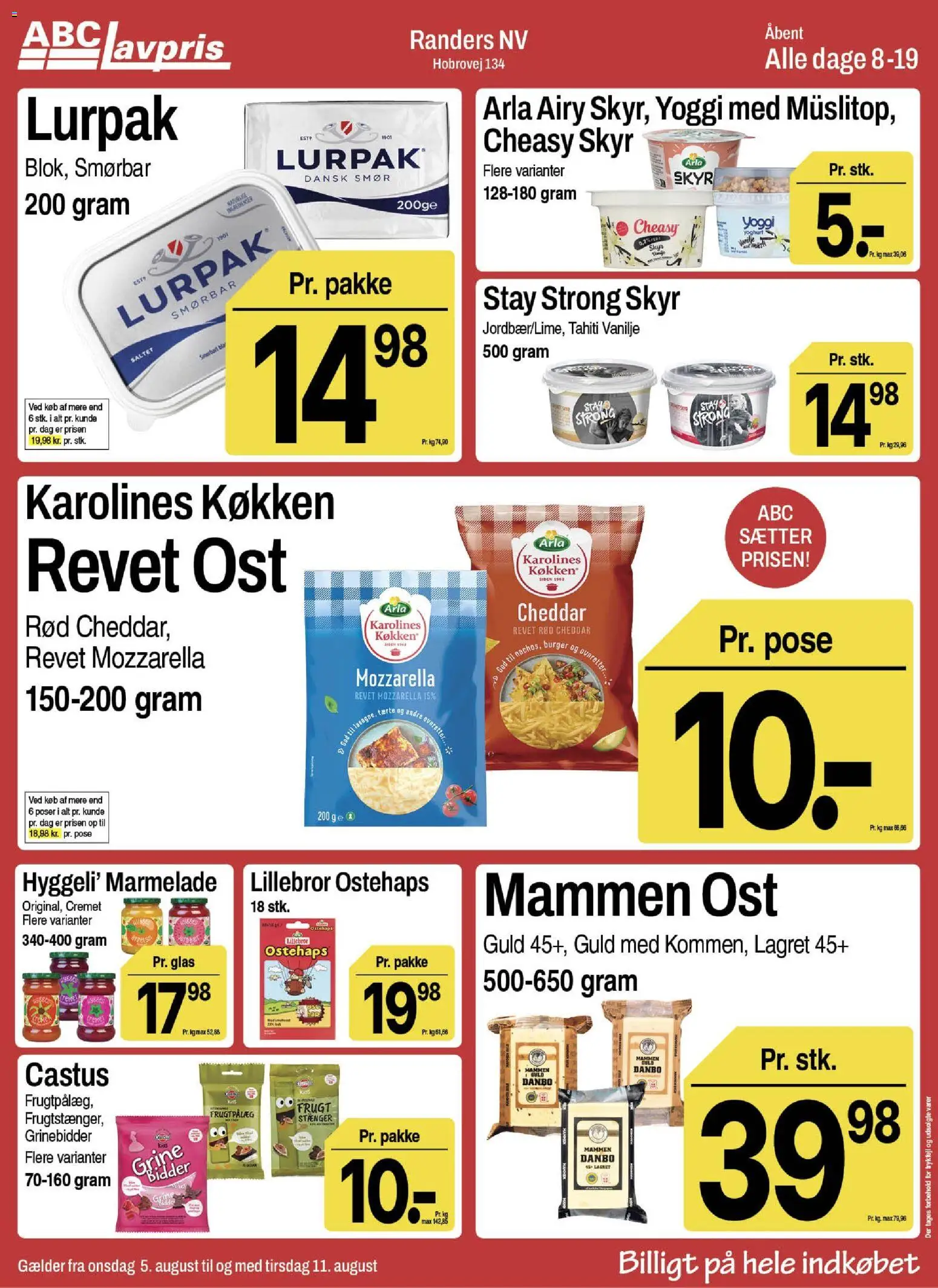 Abc Lavpris tilbudsavis – gyldig fra 05/08/2026 | Side: 3 | Produkter: Ost, Skyr, Marmelade, Mozzarella