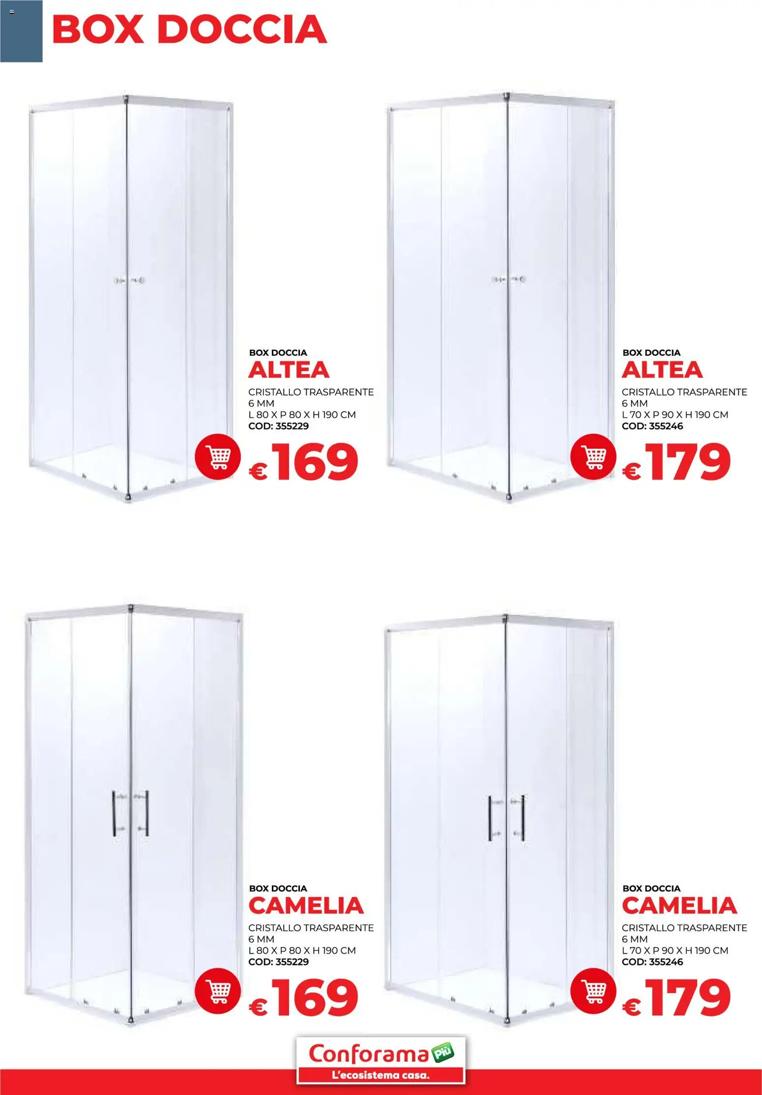 Volantino Conforama del 30/01/2026 | Pagina: 24 | Prodotti: Box doccia, Doccia