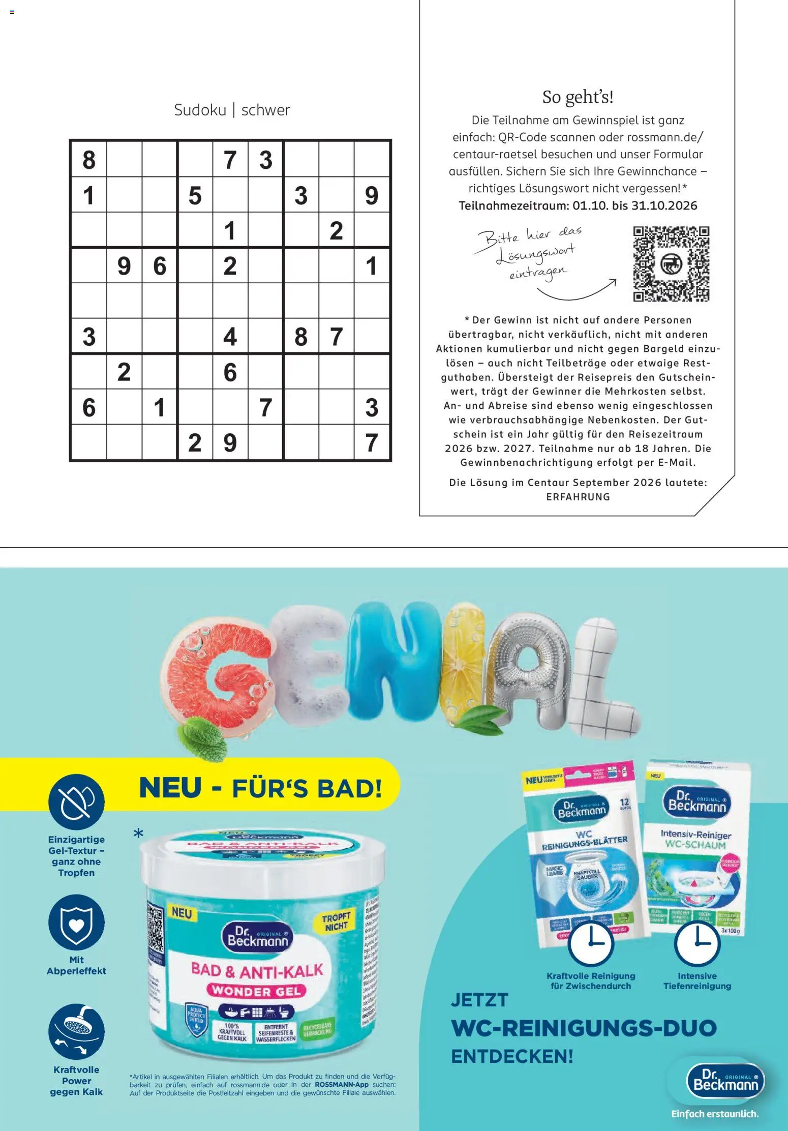 Rossmann Centaur – gültig ab 01.10.2026 | Seite: 89 | Produkte: Bad, Kalk