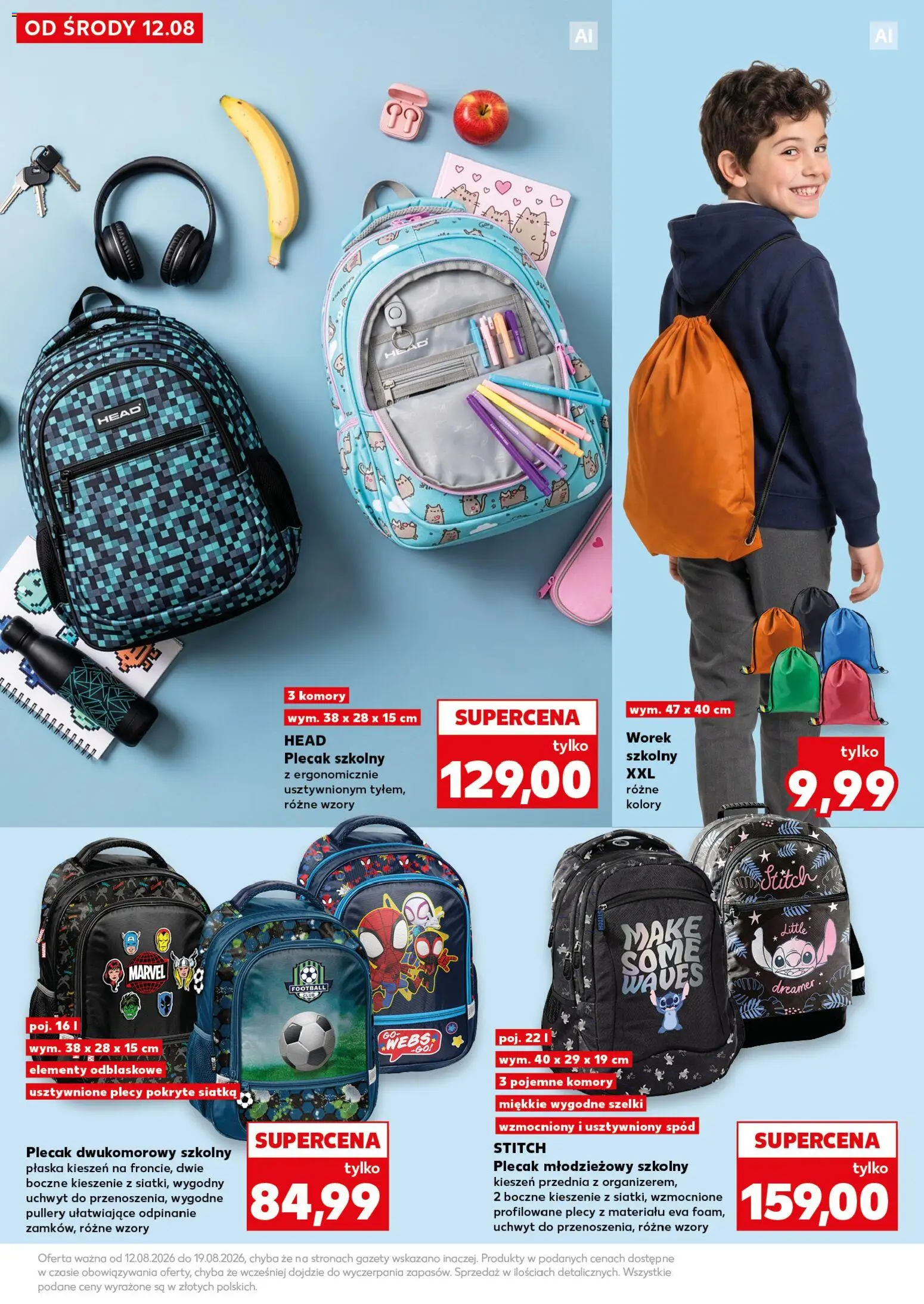 Kaufland gazetka - Wszystko do szkoły od 12.08.2026 | Strona: 37 | Produkty: Plecak, Gazety, Siatka
