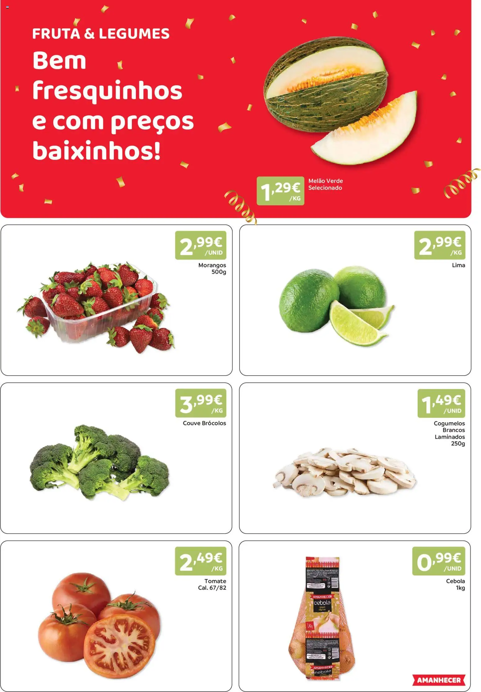 Amanhecer folheto │ válido de 01/10/2026 | Página: 8 | Produtos: Brócolos, Legumes, Lima, Melão