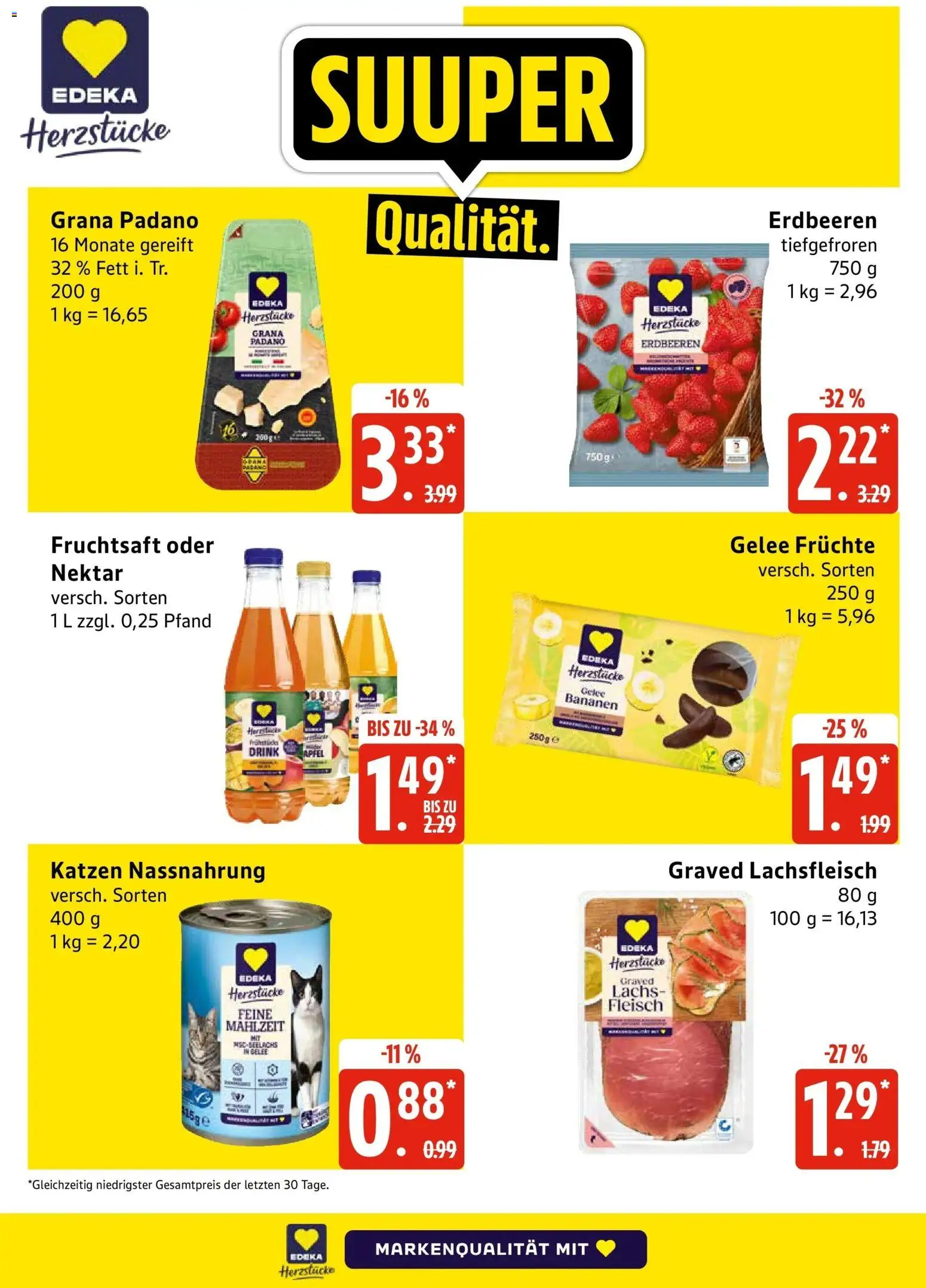 Edeka Prospekt Hamburg (ab 12.10.2026) » Angebote Online | Seite: 4 | Produkte: Grana Padano, Lachs, Fruchtsaft, Fleisch