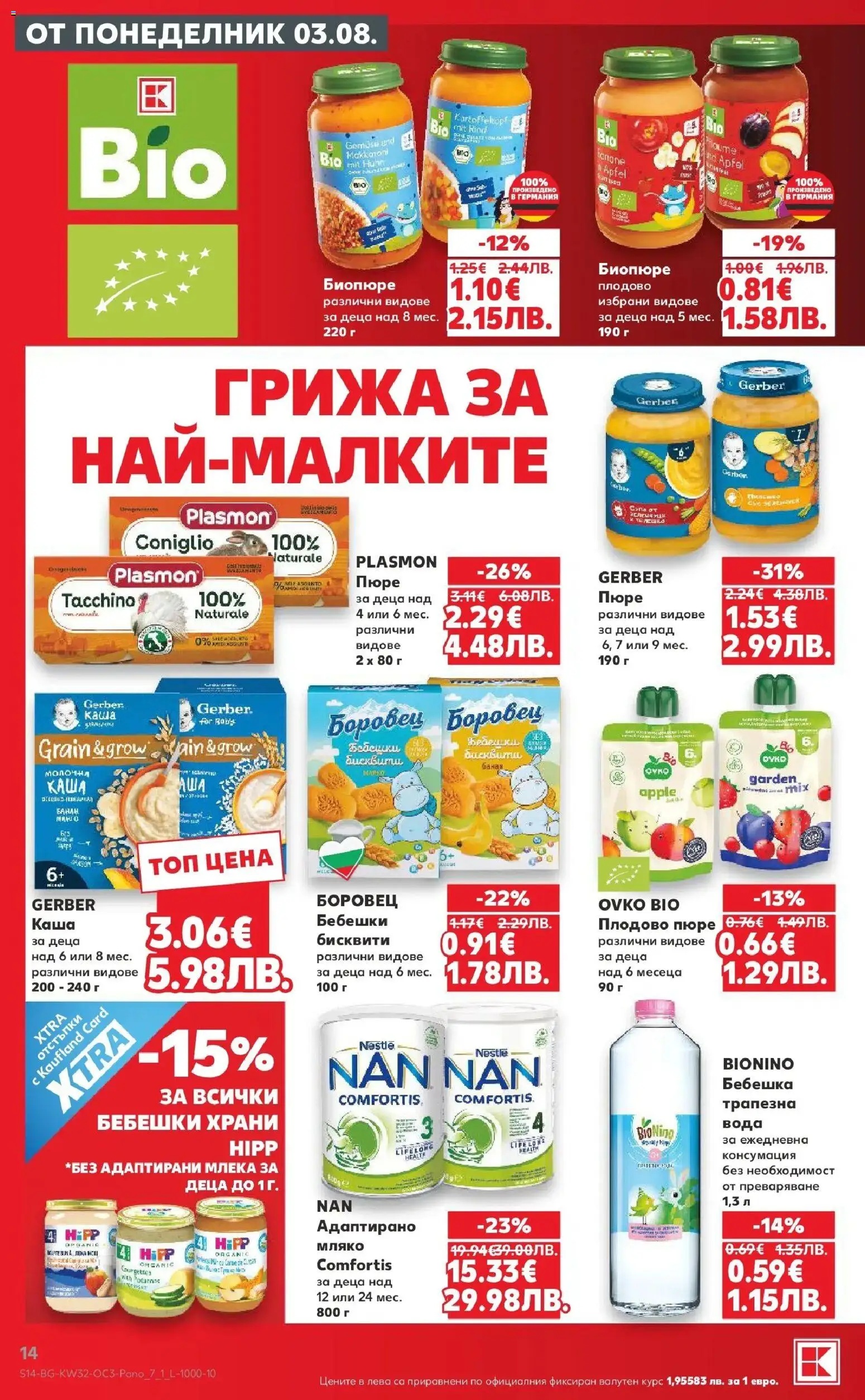 {H1} | Страница: 14 | Продукти: Каша, Вода, Мляко, Бисквити
