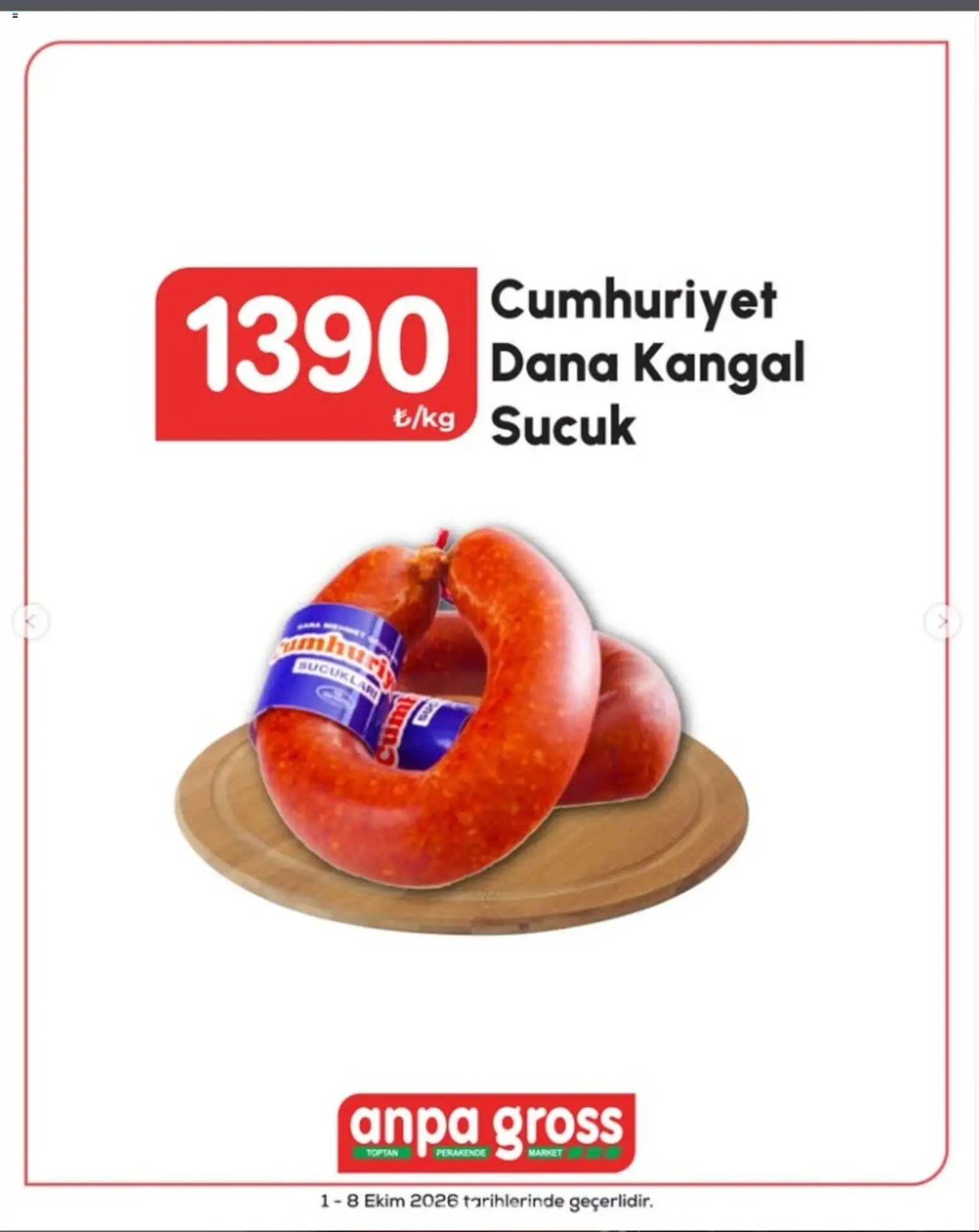 Anpa Gross İndirim - 01 Ekim 2026 tarihinden itibaren geçerlidir | Sayfa: 4 | Ürünler: Sucuk